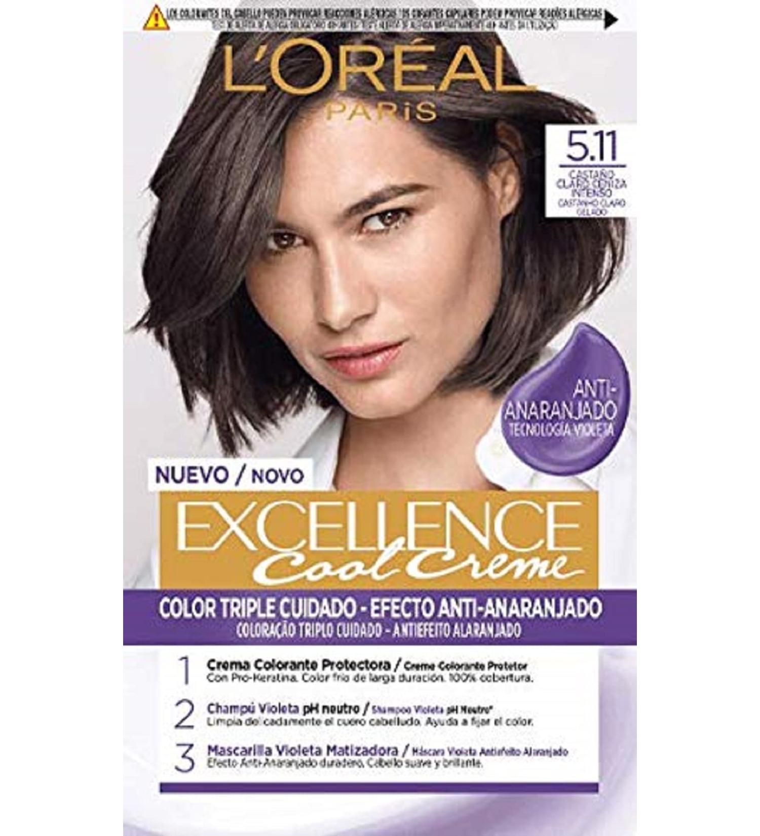 L'Or al Paris Excellence Cool Creme Ink Permanent Hair Color 5.11 Light Ash Brown - 1 Pack International Shipping Available - Buy Online on GoSupps.com