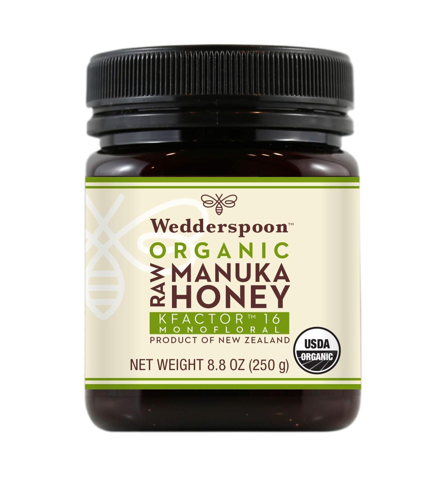 Wedderspoon Organic Raw Manuka Honey KFactor 16 - 8.8 oz (250g) | Premium All-Natural Health Benefits - Buy Online on GoSupps.com