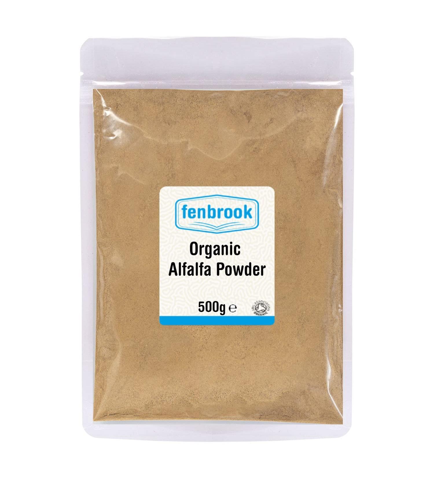 500g Fenbrook Organic Certified Organic Alfalfa Powder - Pure and Natural - Buy Online on GoSupps.com