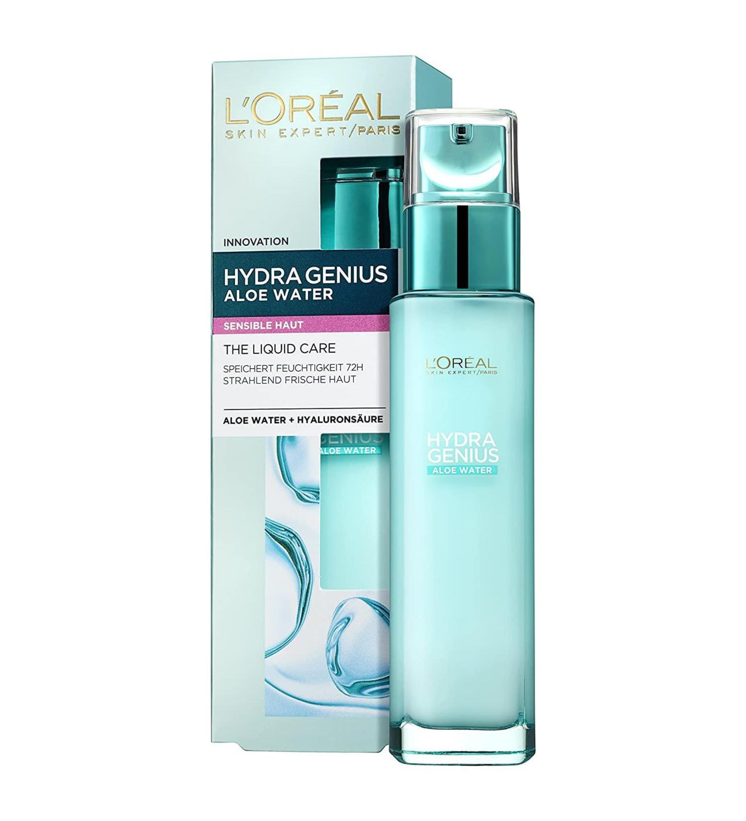 L'Or al Paris Moisture Fluid Hydra Genius Aloe Water - Hydration & Freshness for Sensitive Skin (70ml) with Aloe & Hyaluronic Acid - Buy Online on GoSupps.com