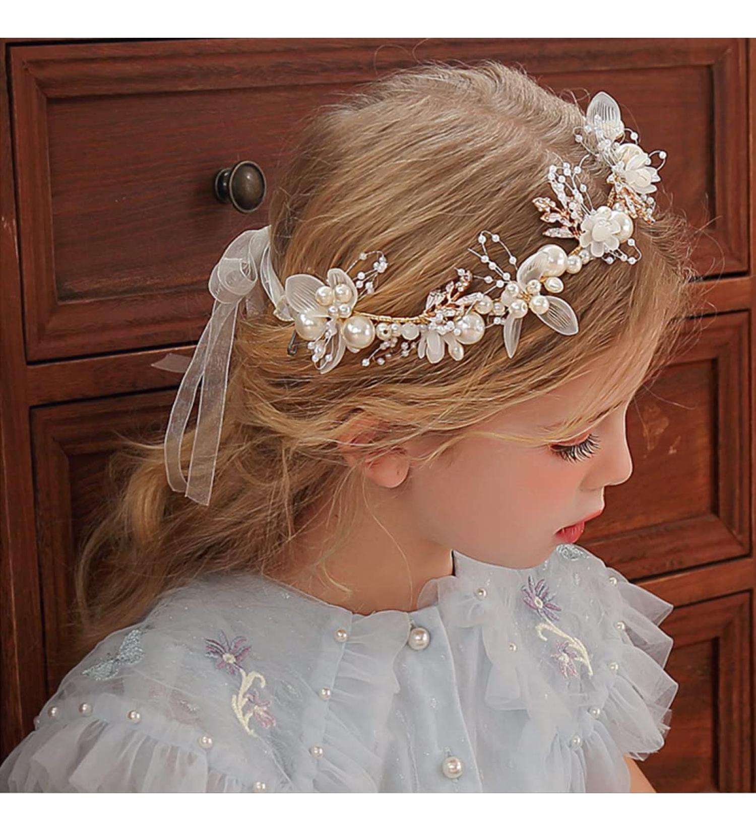 thumbnail image 2 of Oriamour Flower Girl Headpiece, Flower Girl Hair Accessory 2 of 14