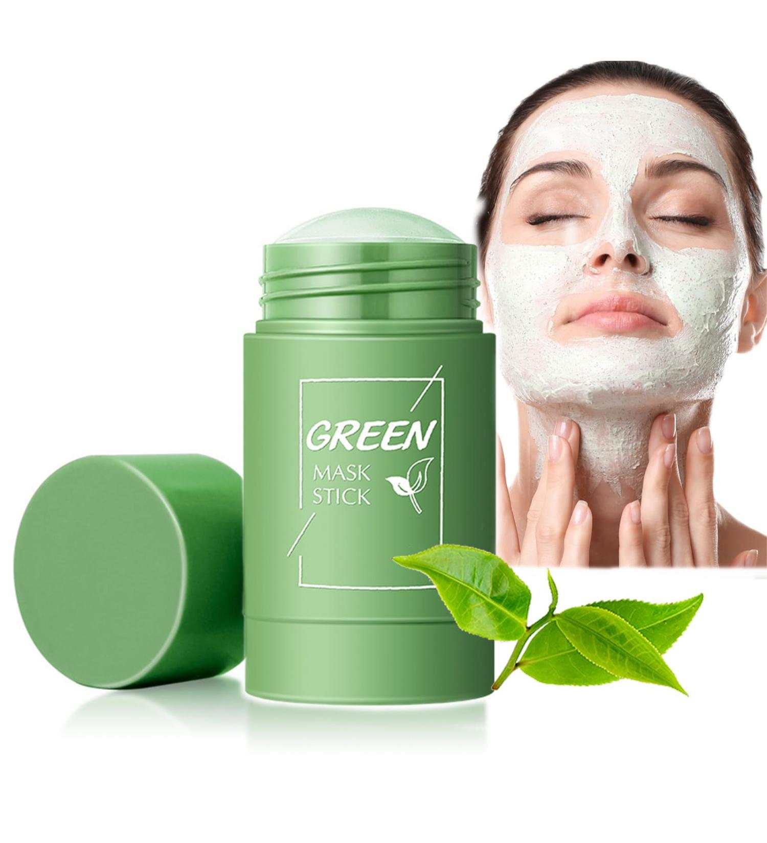 Natural Green Tea Mask Stick for All Skin Types - Purifying Clay Mask for Oil Control Acne & Blackhead Treatment - Unisex Skincare - Buy Online on GoSupps.com