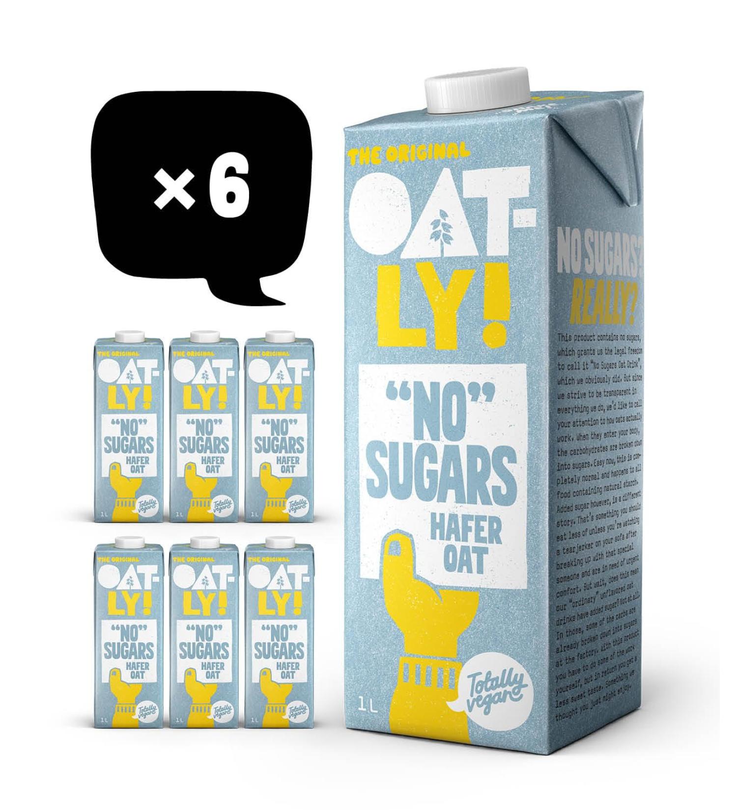 Oatly Oat Drink No Sugar Pack of 6 (6 x 1 Litre) | Delicious Low-Calorie Plant-Based Milk | International Shipping Available - Buy Online on GoSupps.com