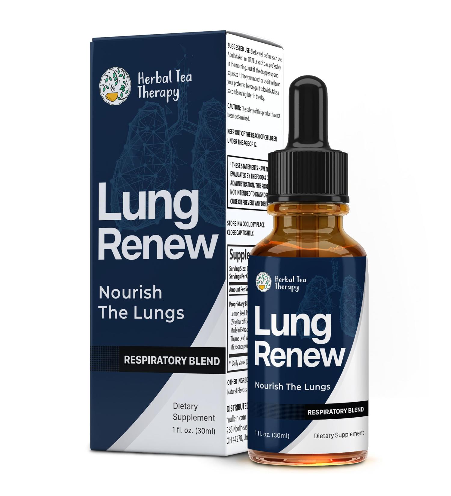 Lung Renew Mullein Drops for Lungs (1 fl. oz.): Peppermint Thyme & Mullein Leaf Extract for Lungs Detox & Daily Respiratory Comfort - GMO-Free & Made in USA 1 Fl Oz (Pack of 1) - Buy Online on GoSupps.com