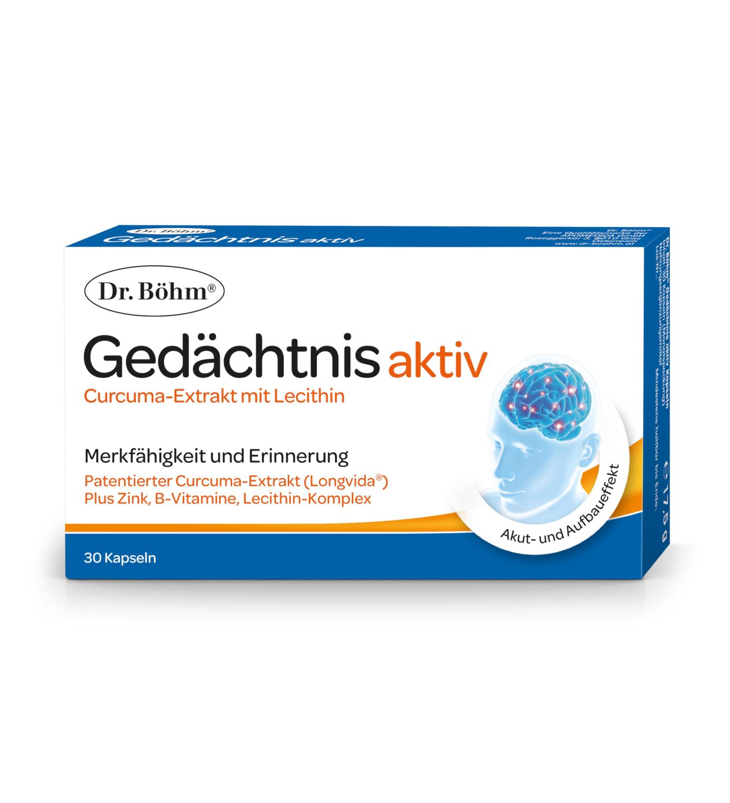 Dr. B hm Memory Active 30 Capsules for Enhanced Memory & Healthy Brain Age with Curcuma B Vitamins Zinc & Lecithin - Buy Online on GoSupps.com