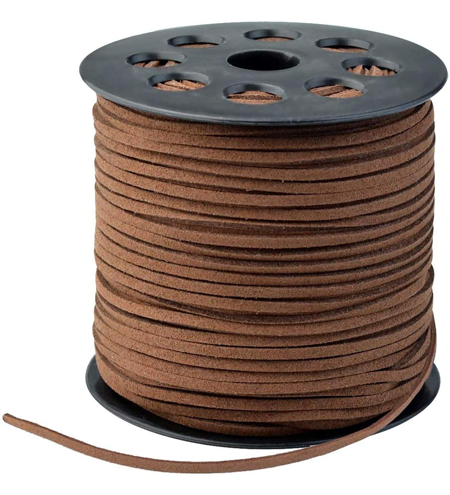 3mm x100 Yards Coffee Suede Cord Roll Spool - Ideal for Bracelet Necklace Beading - DIY Handmade Crafts - Buy Online on GoSupps.com