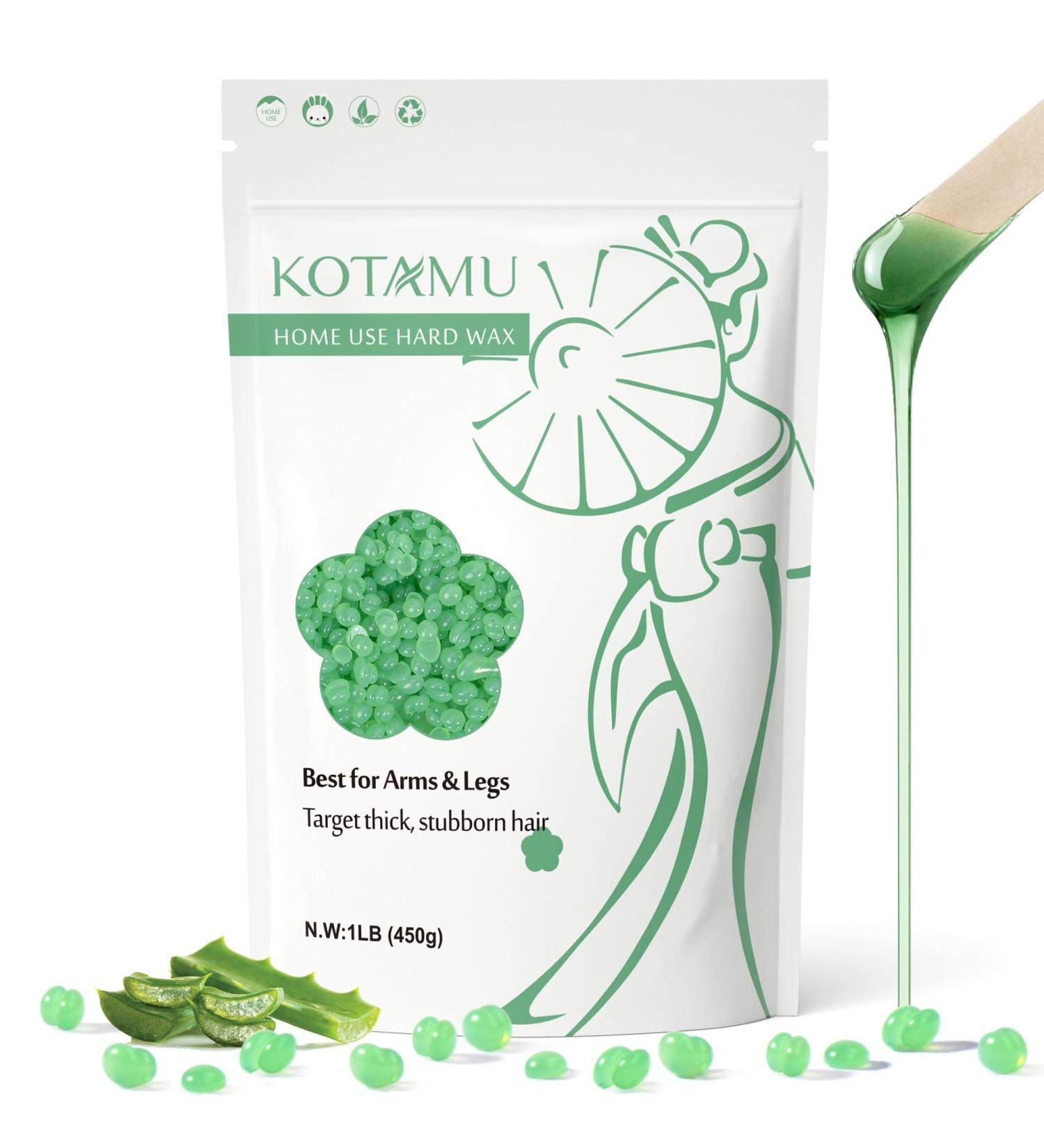 KOTAMU KOTAMU Aloe Vera Wax - 450g - For hair removal on the chest back arms legs face bikini line etc. - Buy Online on GoSupps.com