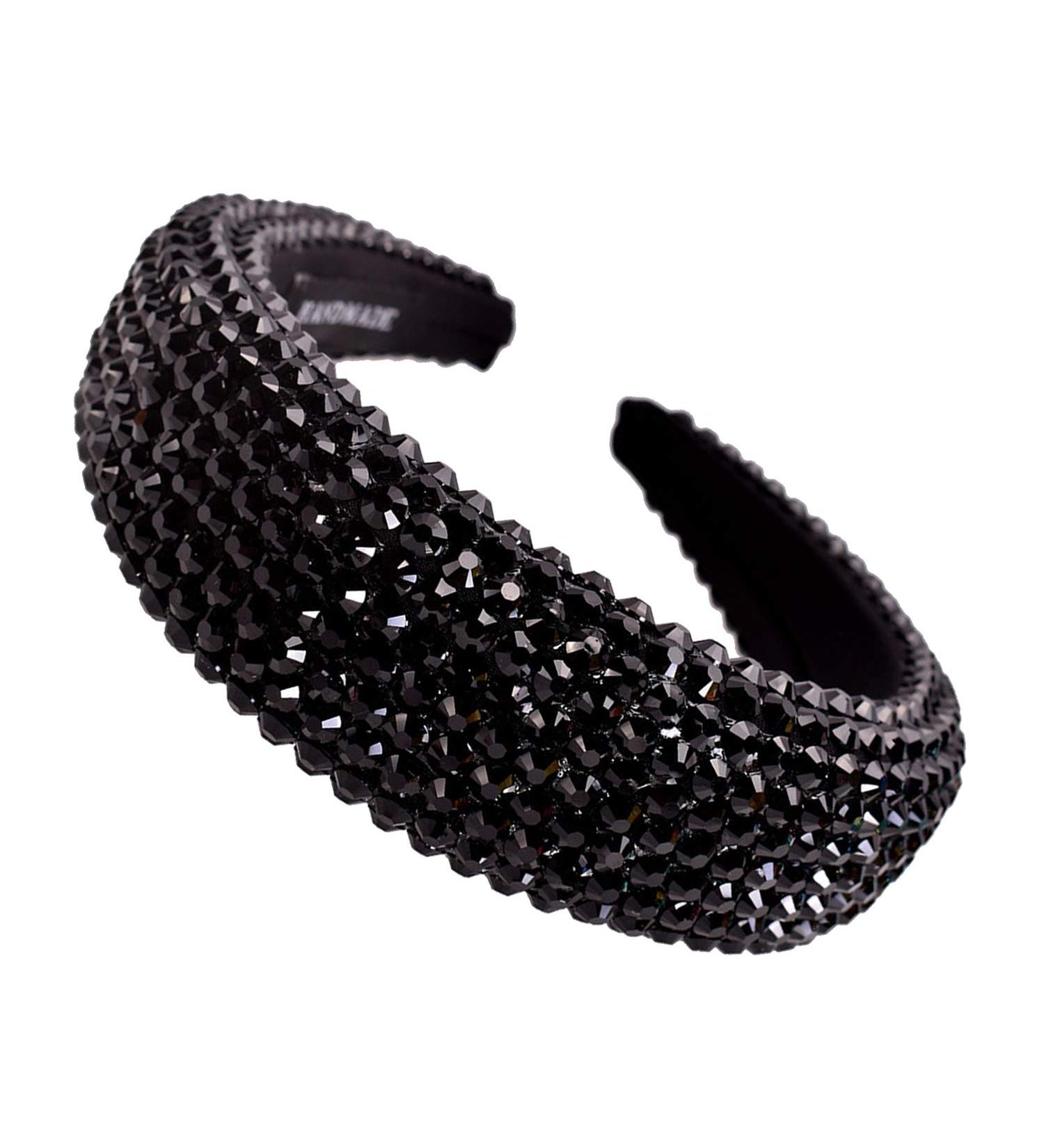 SP Sophia Collection Women's Sparkling Crystal Rhinestone Hair Headband in Black - Buy Online on GoSupps.com