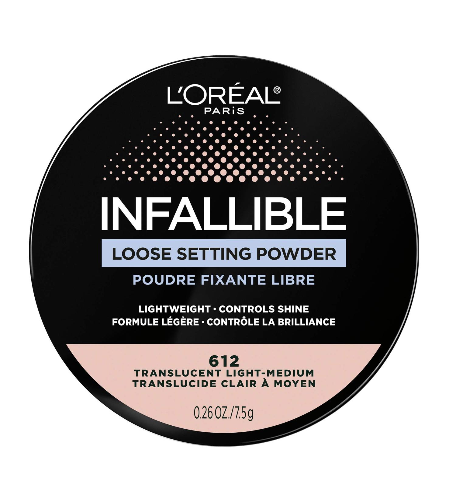L'Oreal Paris Infallible Tinted Loose Setting Powder - Matte Finish, Lightweight, No White Cast | 2 Shades, 0.28 Oz (Translucent Light-Medium, Translucent Medium-Deep) - Buy Online on GoSupps.com