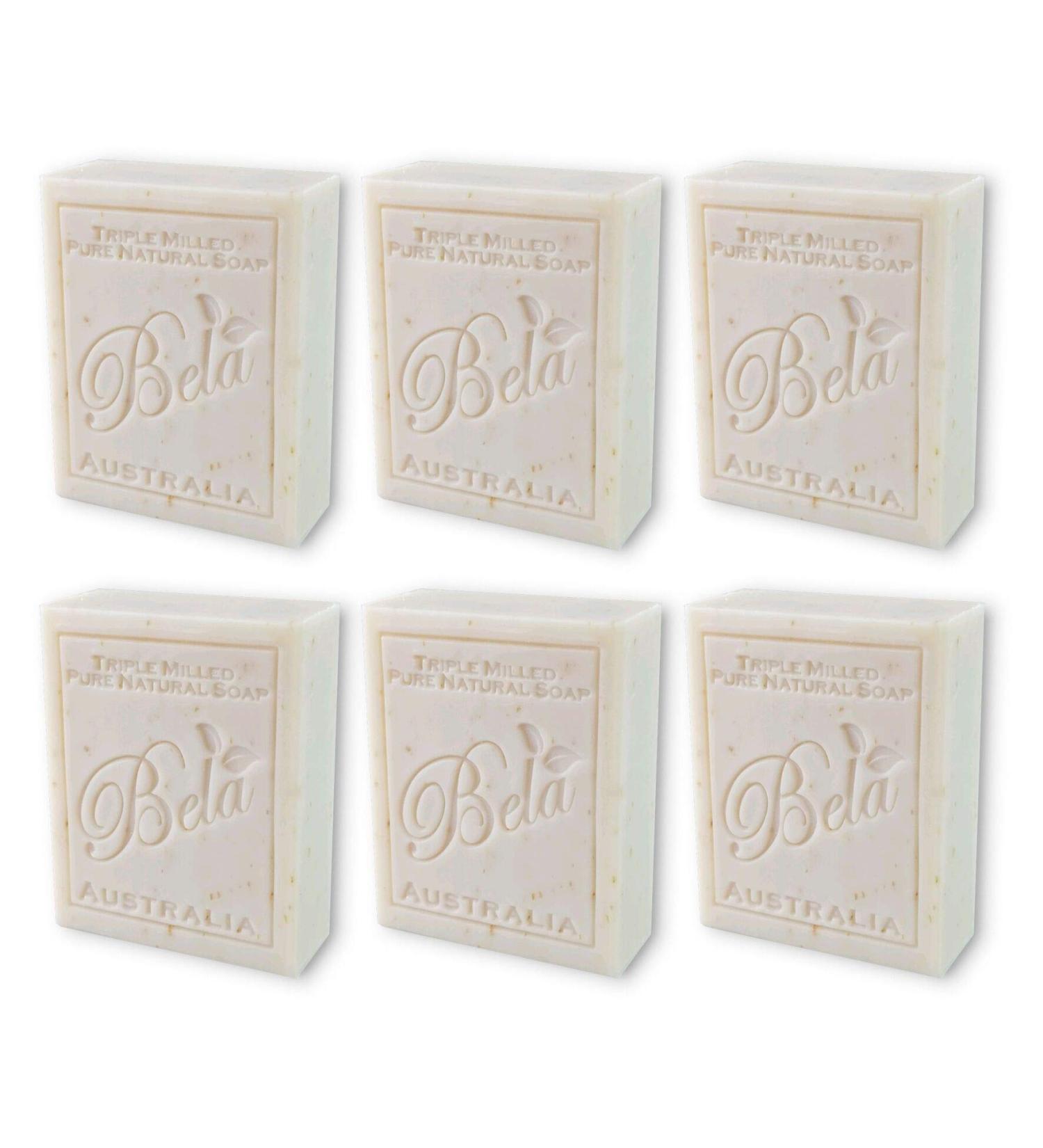 Bela Bath & Beauty Oatmeal Milk & Bran Moisturizing Soap Bars 6 Pack - 3.3 oz. Each | Gentle Formula, No Harsh Ingredients - Buy Online on GoSupps.com