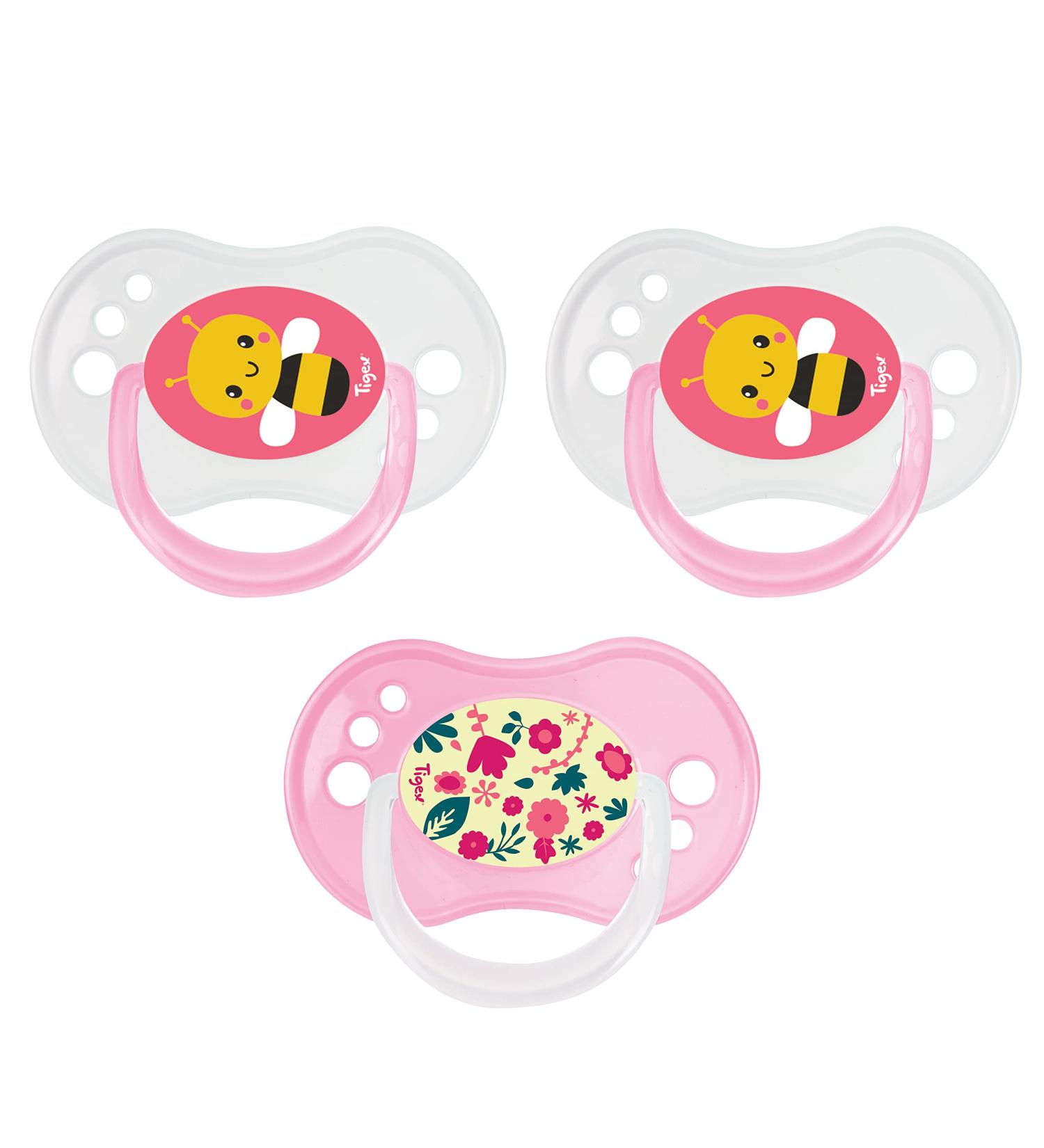 Buy AV2022-TIGEX-TIEX Silicone Pacifier Set | 18-36 Months BPA Free | Day & Night Use | 3 Multicolored Bee Designs | International Shipping - Buy Online on GoSupps.com