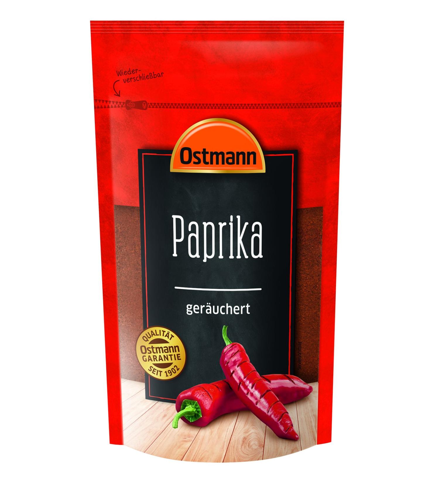 Ostmann Sweet Smoked Paprika Powder 250g - Premium Paprika for Meat Potatoes & Veggies - Re-Lockable Stand Bags - Buy Online on GoSupps.com