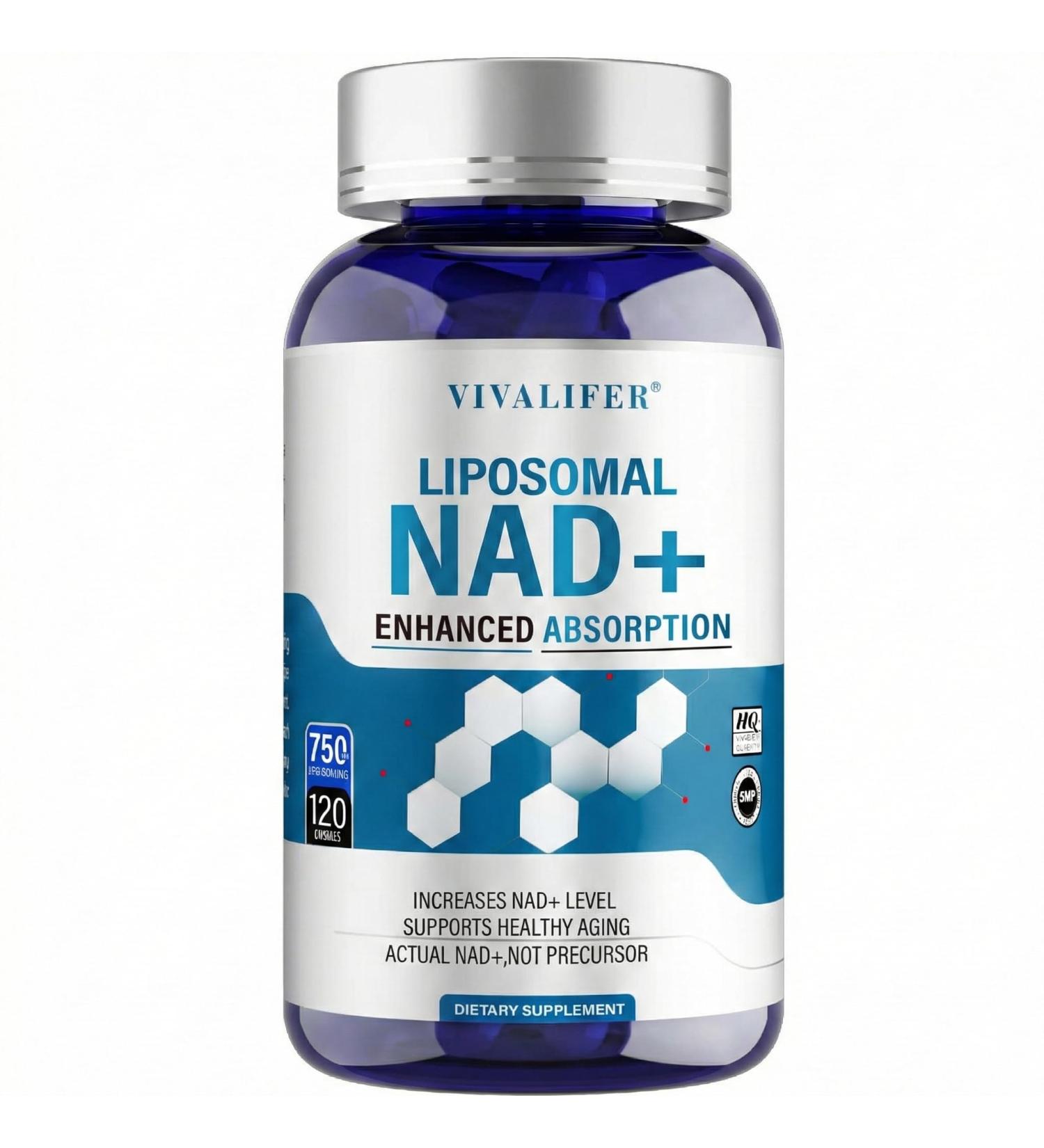 Liposomal NAD+ Supplement 750mg - 120 Capsules NMN Alternative Superior Absorption & Bioavailability -True Nicotinamide Adenine Dinucleotide for Cellular Energy DNA Repair Support & Healthy Aging 1 Count (Pack of 120) - Buy Online on GoSupps.com