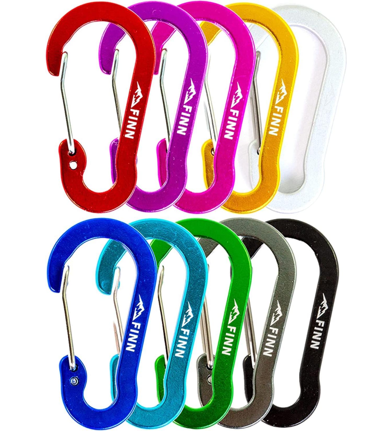 Finn Outdoors 10-Pack Mini Carabiner Keychain - 5cm 10 Colors Perfect for Everyday & Outdoor Use | Multifunctional Gear - Buy Online on GoSupps.com