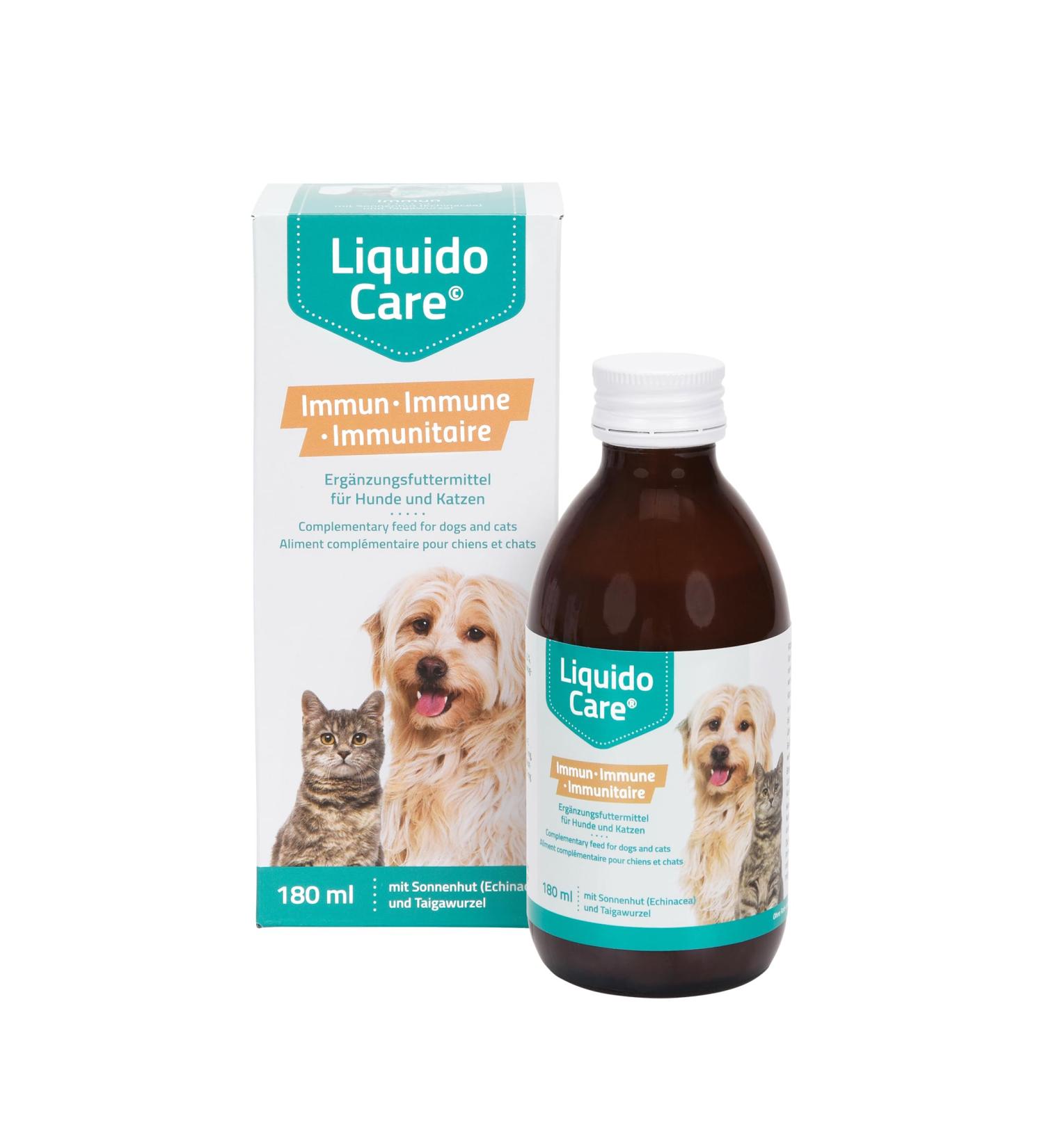 LiquidoCare Immun for Cats & Dogs - Immune System Support Supplement 180ml Tonic with Dosing Cap | International Shipping Available - Buy Online on GoSupps.com