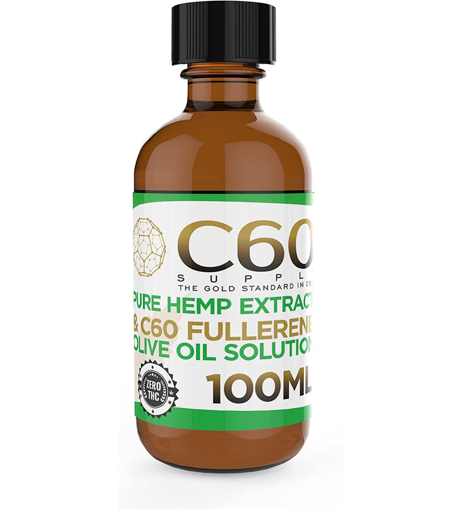 C60 Supply 99.9% Purity Fullerene Solution with Calming Oil - 100ml | Skin & Nerve Health Support - Buy Online on GoSupps.com