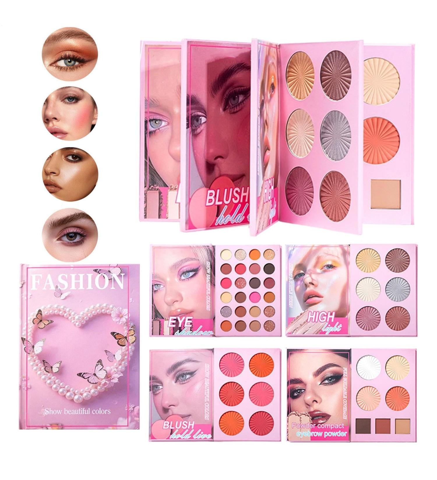  Luckxing Face Makeup Palette | Water-Resistant Contour Eyeshadow Palette Colorful Bookstyle Eyeshadow Palette For Evening Wedding Photo Shoot Christmas Birthday Daily - Buy Online on GoSupps.com