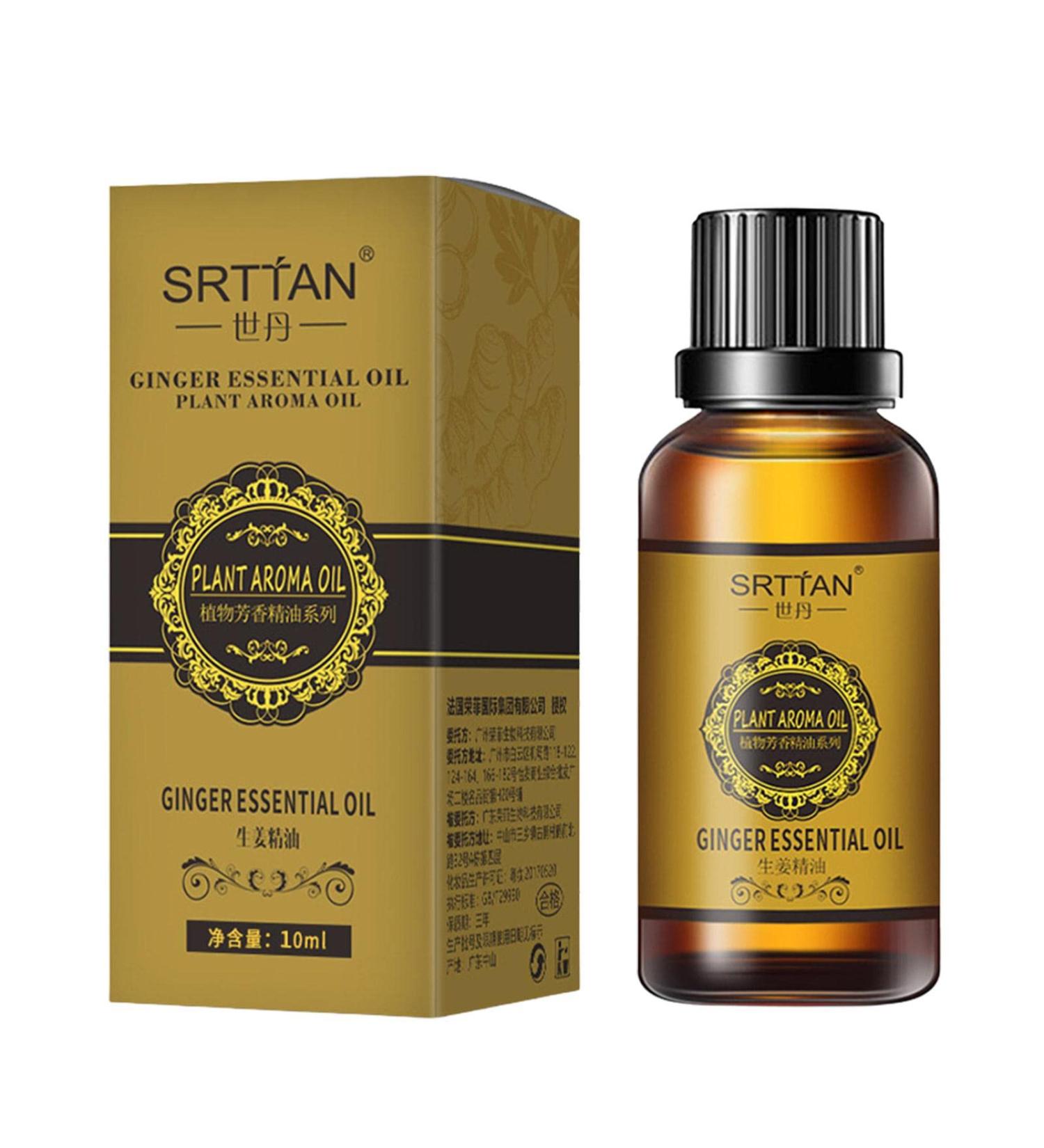 Natural Abdominal Drainage Ginger Oil - 10ml Essential Oil for Slimming & Lymphatic Massage - Buy Online on GoSupps.com