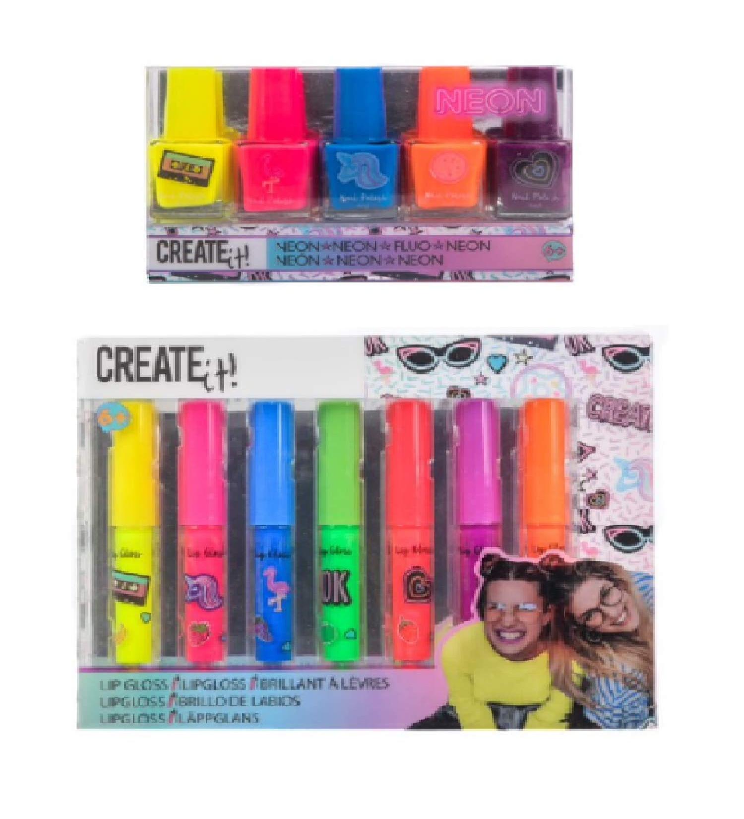UDC - Kontiki Lot Including 1 Box of 5 Fluo Varnishes 8ml + 1 Box of 7 Fluo Lip Glosses 1.5ml - Buy Online on GoSupps.com