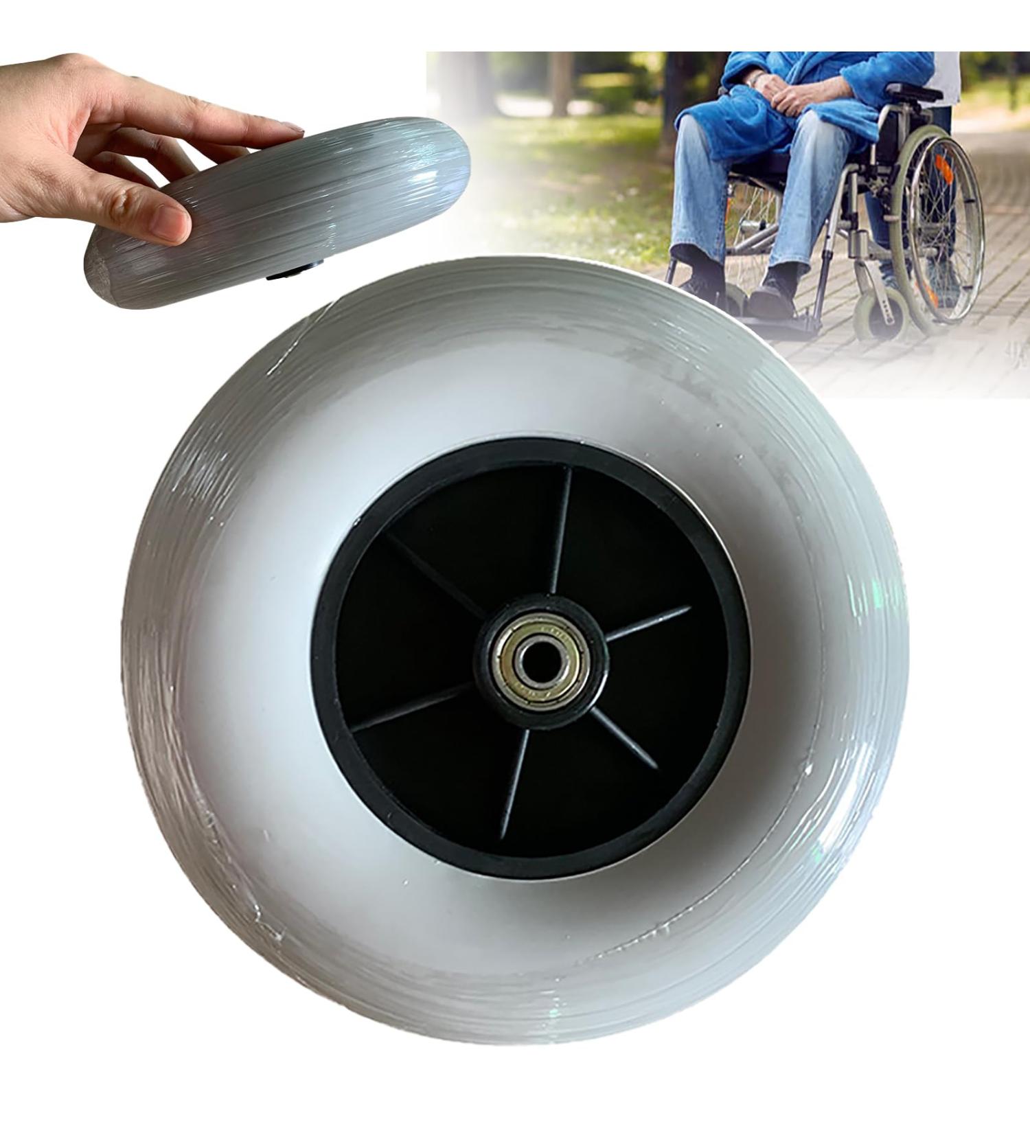 Manual Wheelchair Replacement Wheels Diameter: 20cm Save Effort Easy to Install+ Easy to Scroll No Need to Inflate for Replacement Old/Damaged - 8 Inch Front Wheel A - Buy Online on GoSupps.com