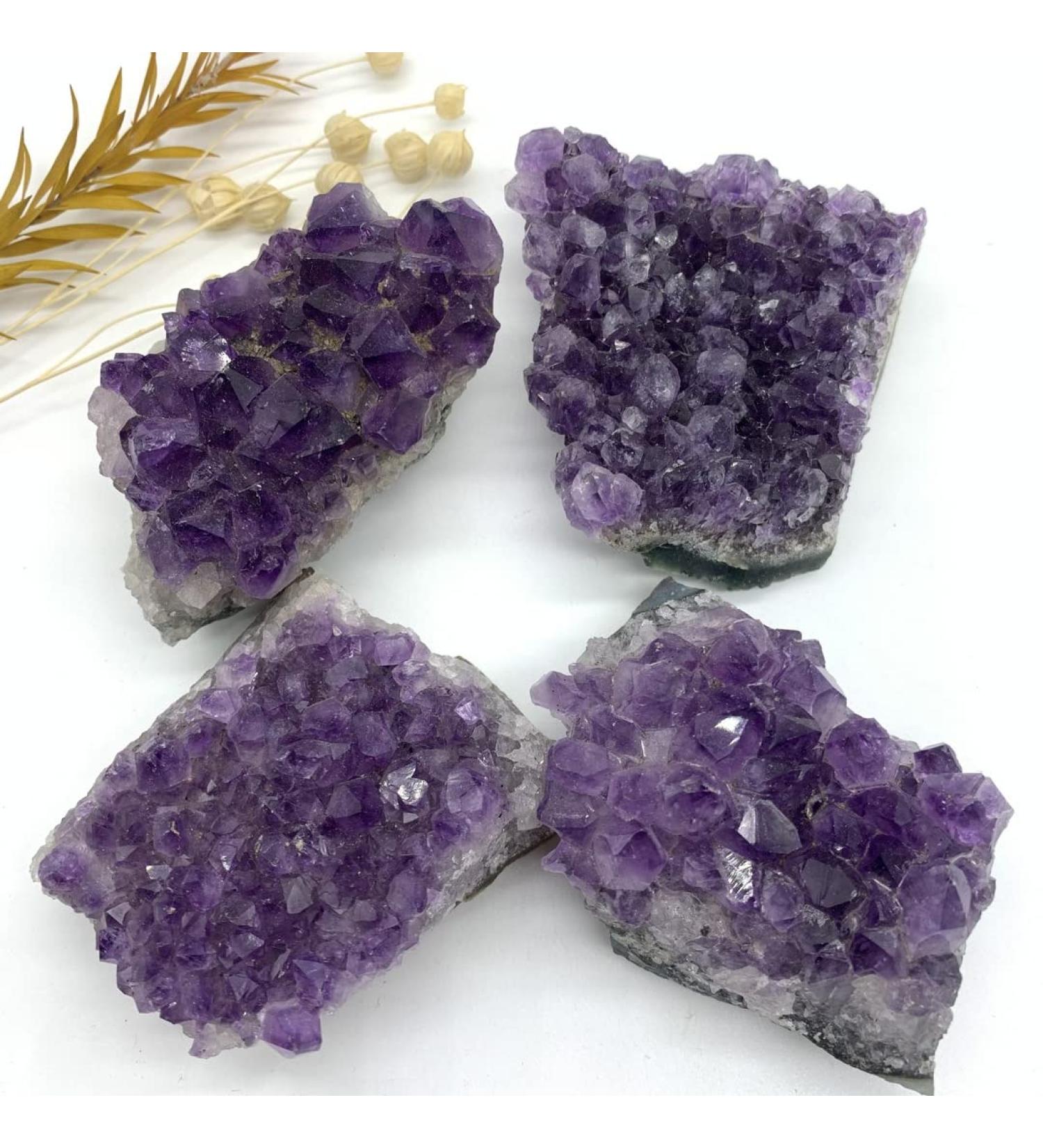Natural Amethyst Cluster Raw Stones Ornaments Stones Purification GiftsOre Can be Used for (Size : 100-120grams) 90-100grams - Buy Online on GoSupps.com