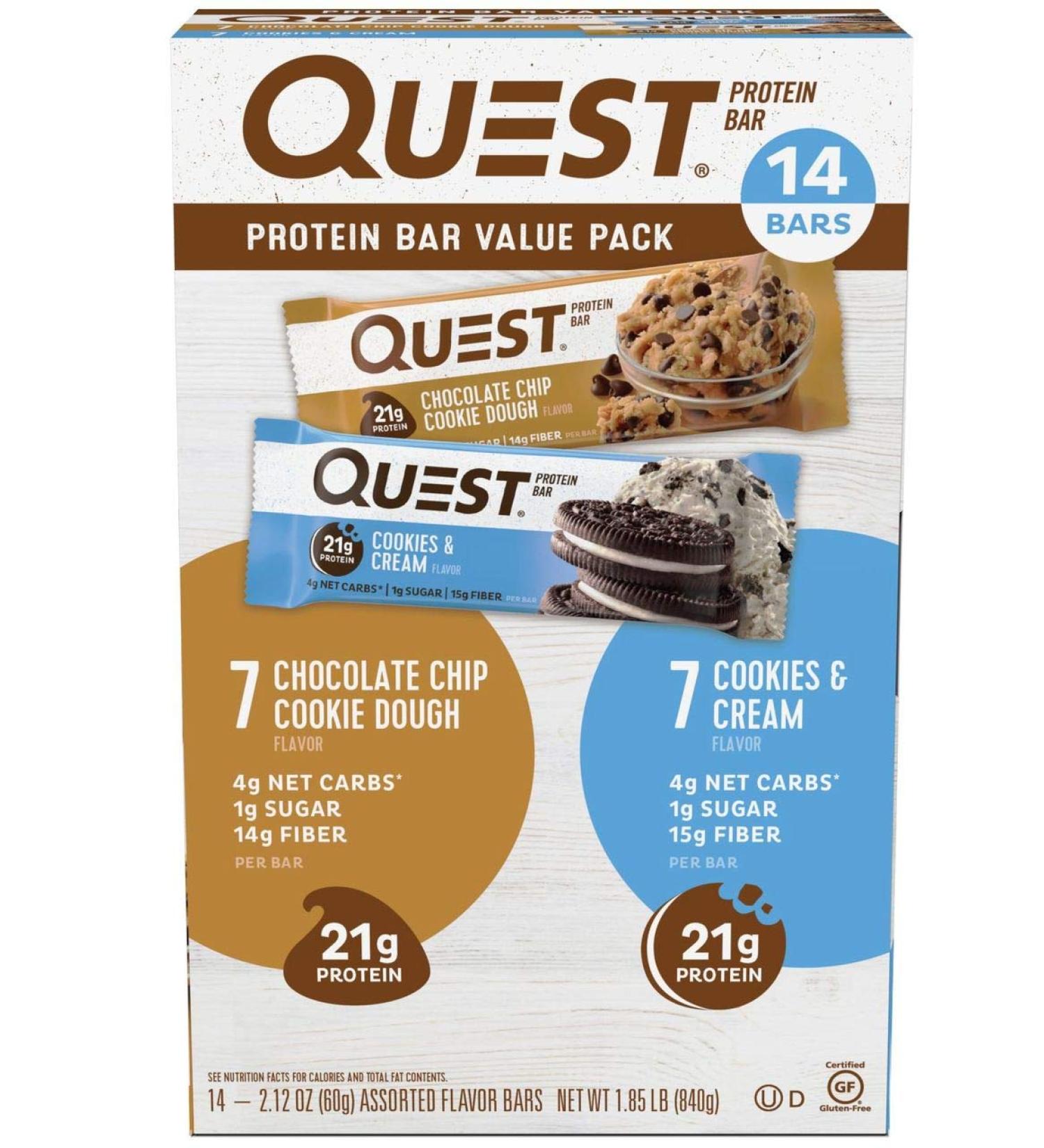 Quest Protein Bar Value Pack 14 60 g - Buy Online on GoSupps.com