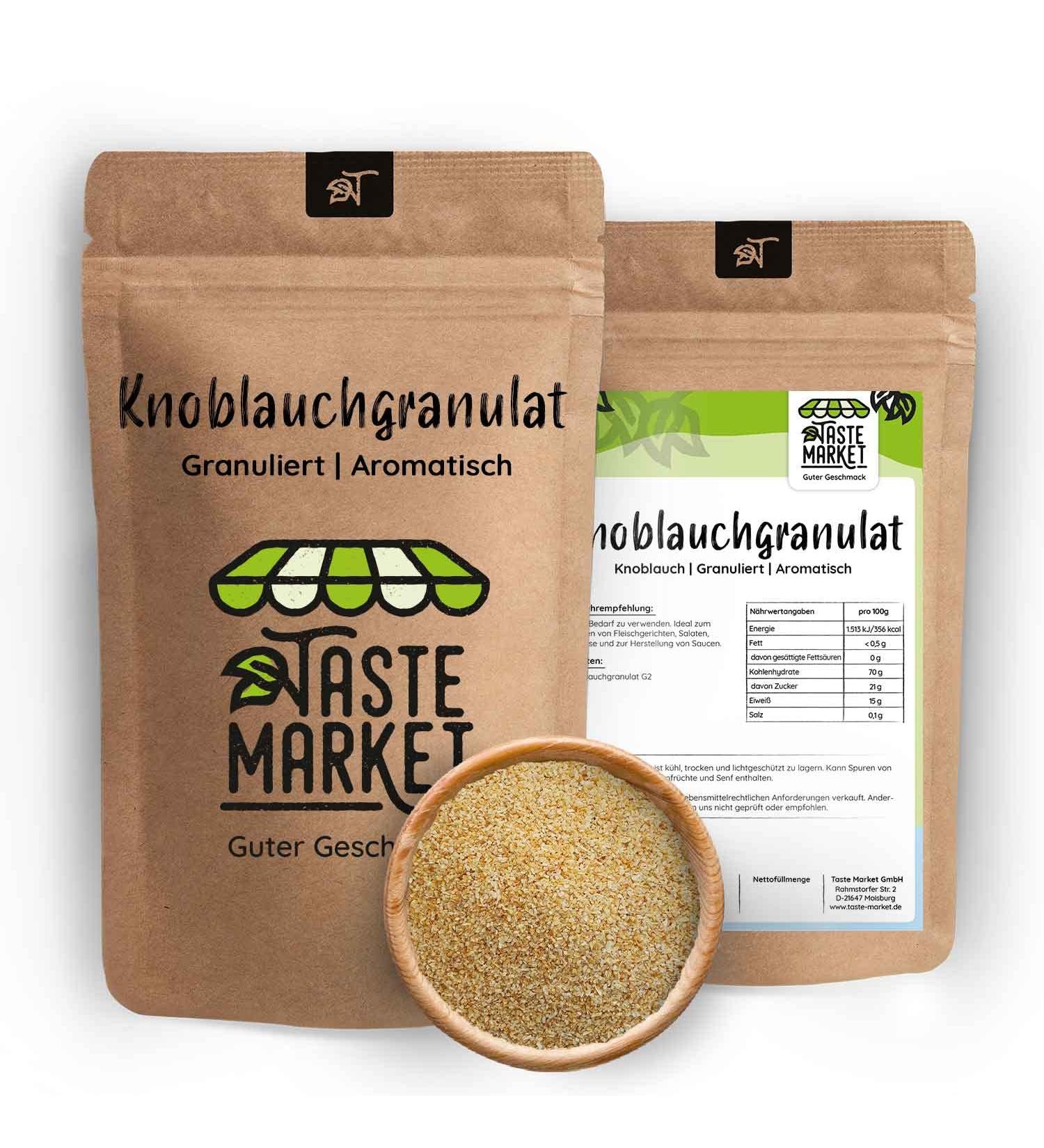 1 kg Garlic Granulate - Premium Coarse Spice | Aroma & Flavor | TASTE MARKET - Buy Online on GoSupps.com