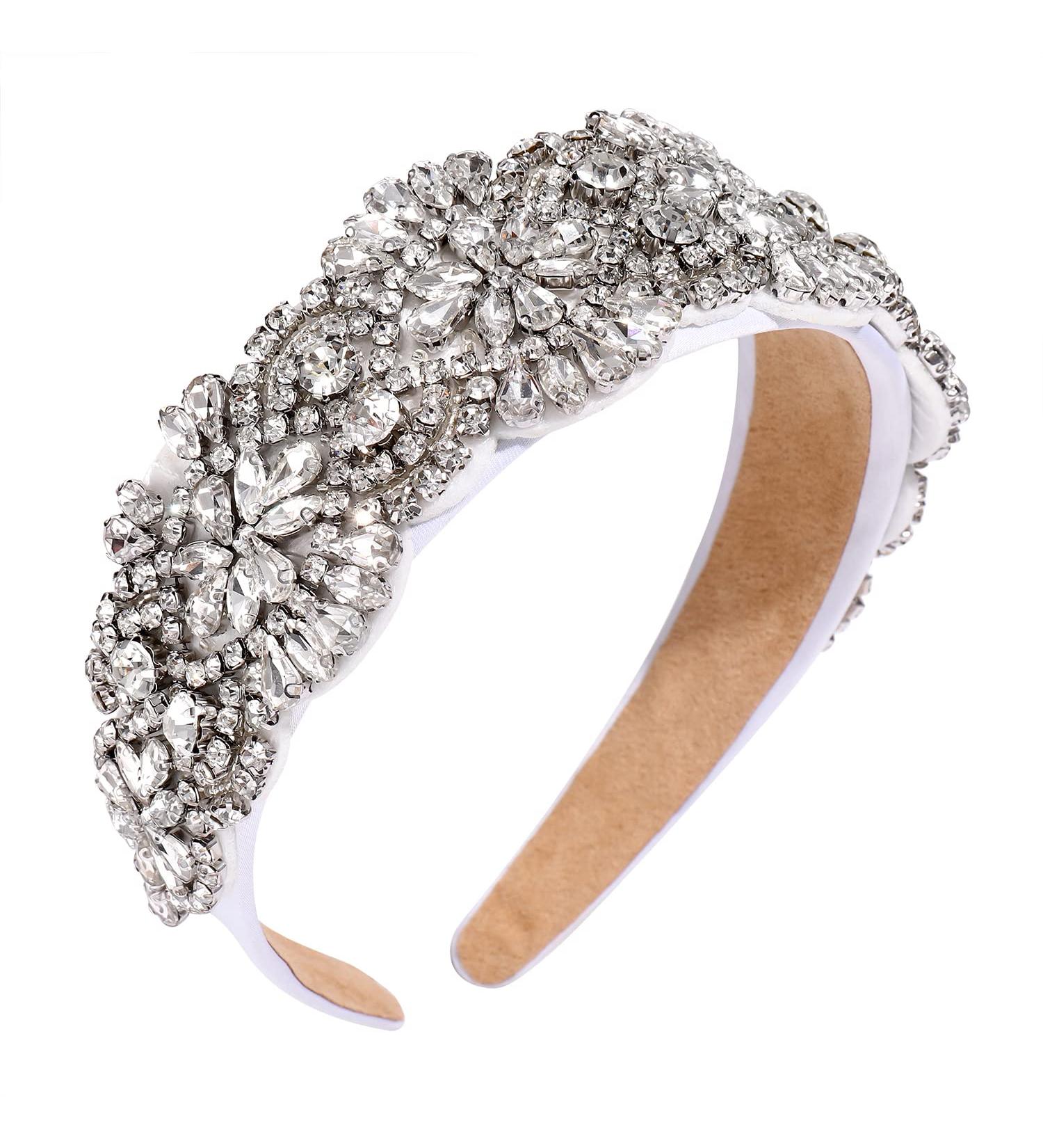Baroque White Crystal Headband | Rhinestone & Pearl Embellished Hair Accessory - Buy Online on GoSupps.com