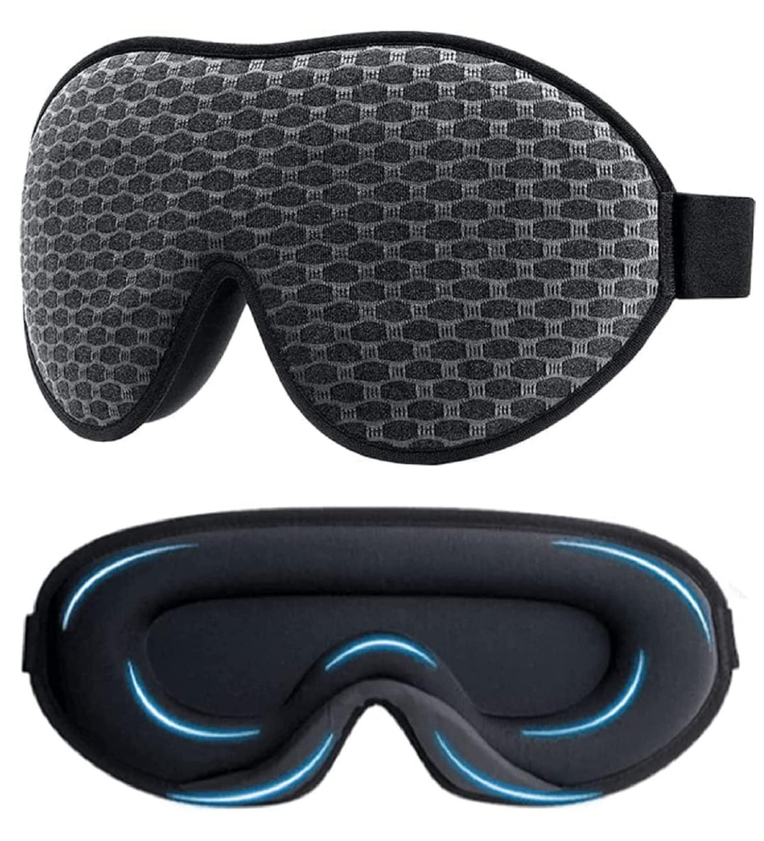 Fallinoce 3D Contoured Cup Sleeping Mask for Men & Women - Blockout Light, Soft & Comfortable Blindfold for Deep Sleep - Breathable Eye Cover in Black - Buy Online on GoSupps.com