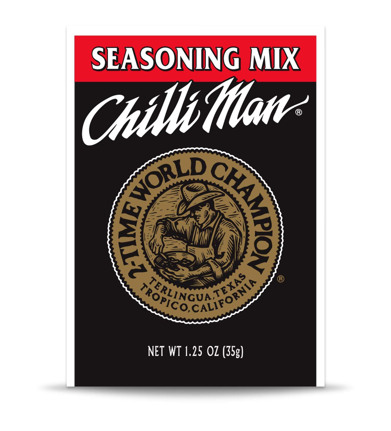 Chilli Man Chili Seasoning Mix 1.25oz (Pack of 24) - Premium Spice Blend - Buy Online on GoSupps.com
