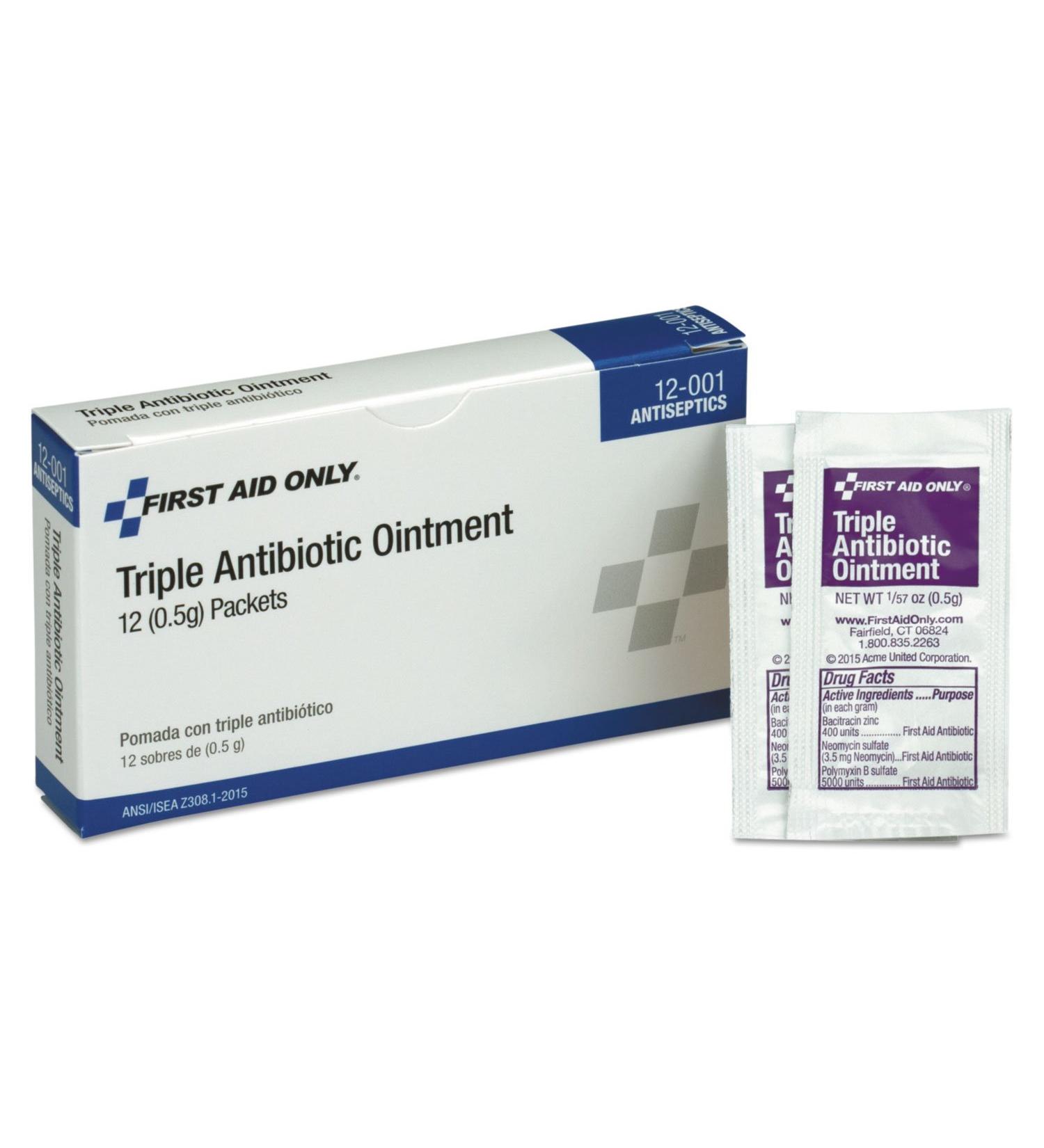 PhysiciansCare First Aid Kit Refill Triple Antibiotic Ointment 10/Box