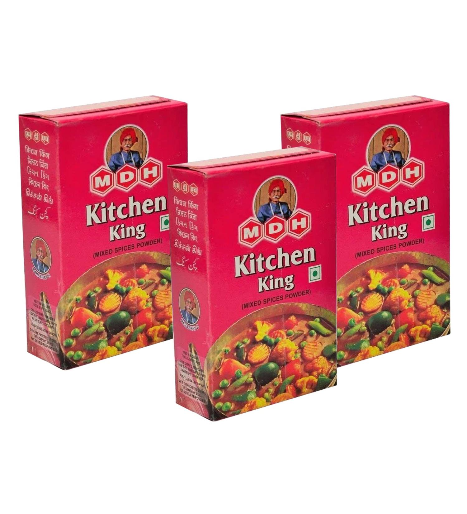  MDH MDH Kitchen King Masala 100g (Pack of 3) - Enhances Meal Flavours - Widely Used Spice Powder - Ideal for Sweet Curry Vegetable Dishes - Buy Online on GoSupps.com