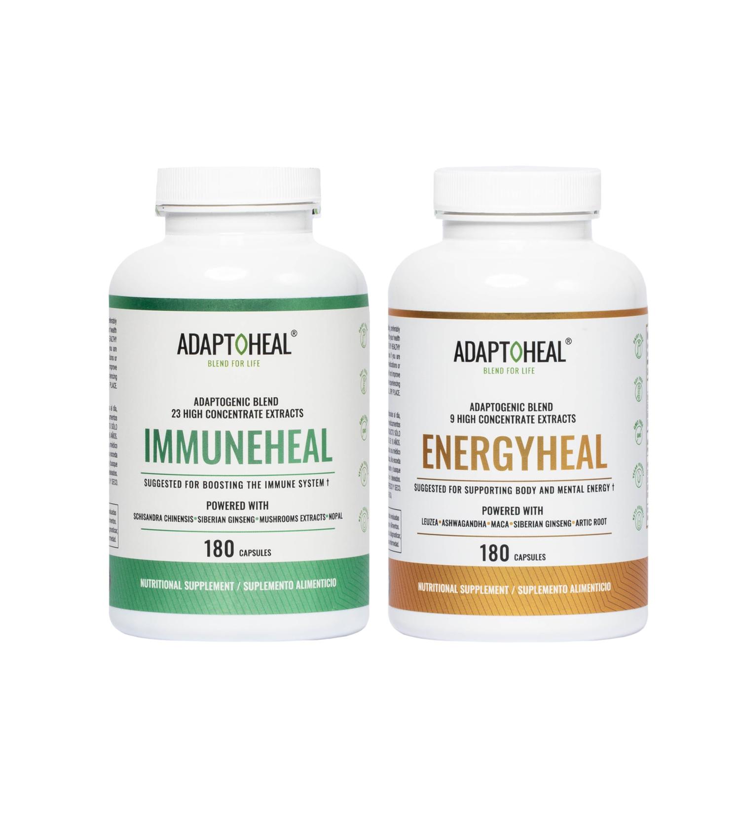 ADAPTOHEAL Immuneheal + Energyheal Adaptogen Blend (180 Capsules ea.) - Buy Online on GoSupps.com