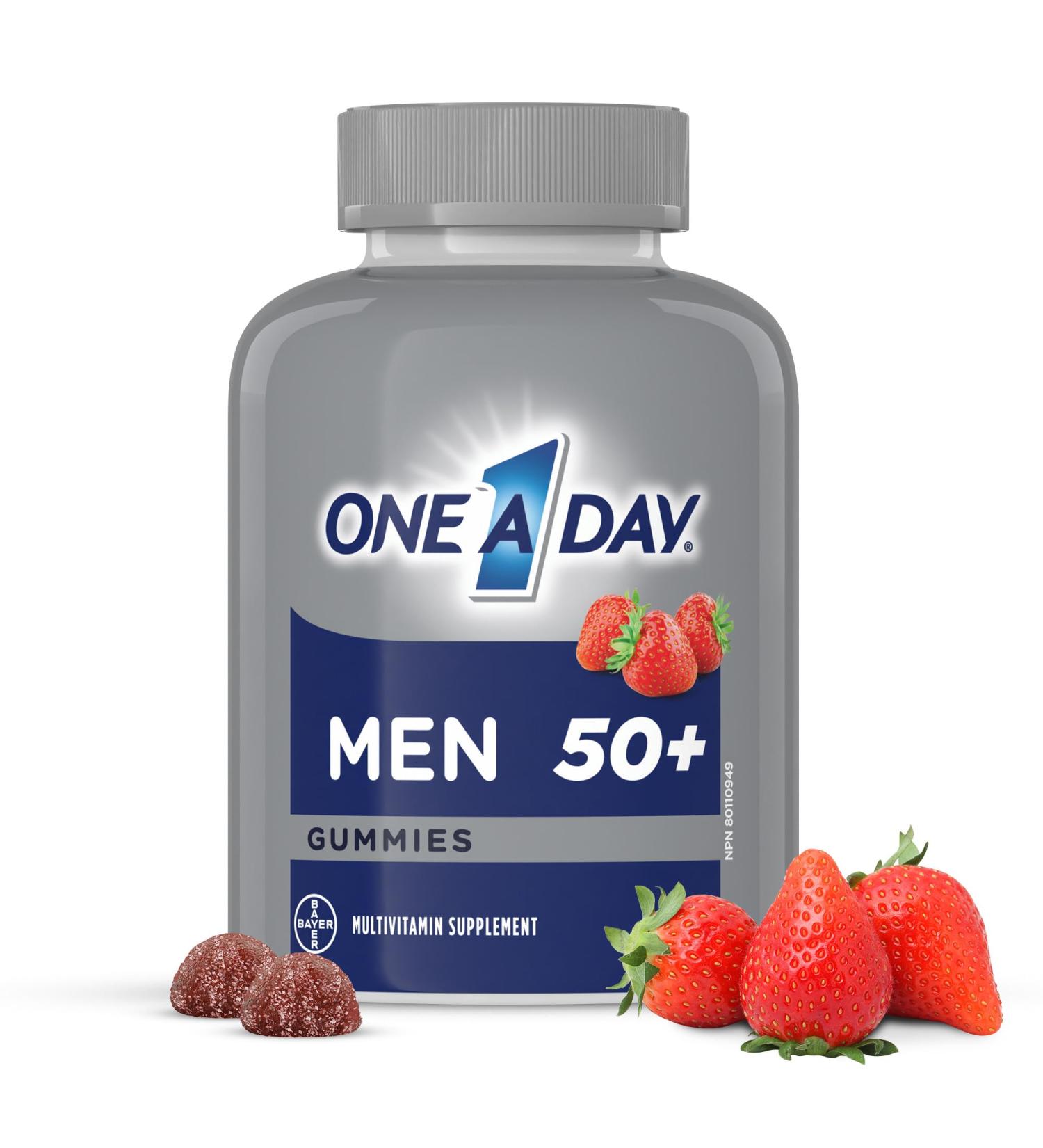 One A Day Men 50 Plus Multivitamin Gummies- Advanced Multivitamin Gummy with Brain Function & Immunity Support Formulated with Vitamins & Minerals for Men 50+ 130 Gummies - Buy Online on GoSupps.com
