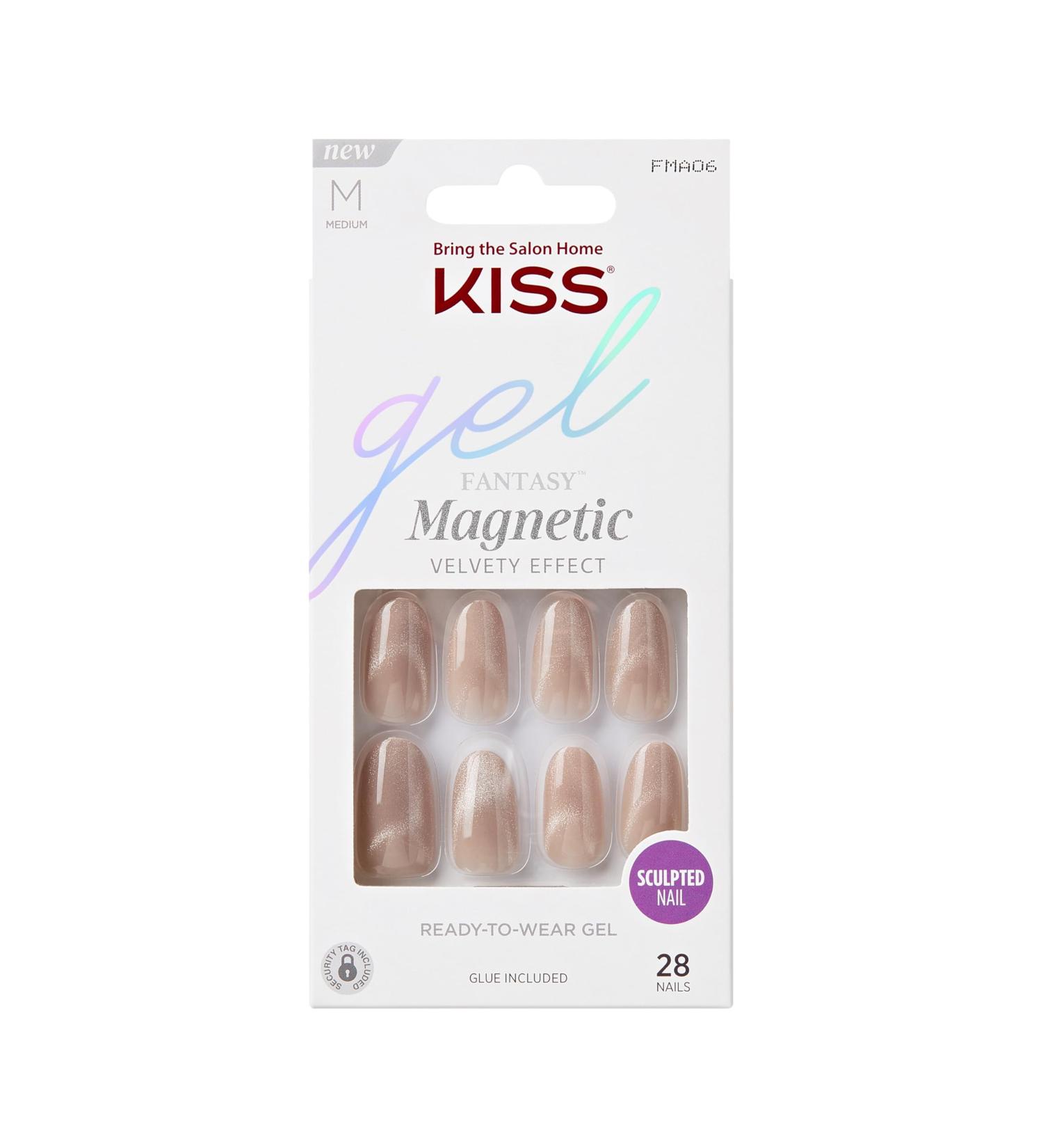KISS Gel Fantasy Press-On Nails - Drama Brown Oval Shape Medium Size | 28 Nails Glue & Accessories Included - Buy Online on GoSupps.com
