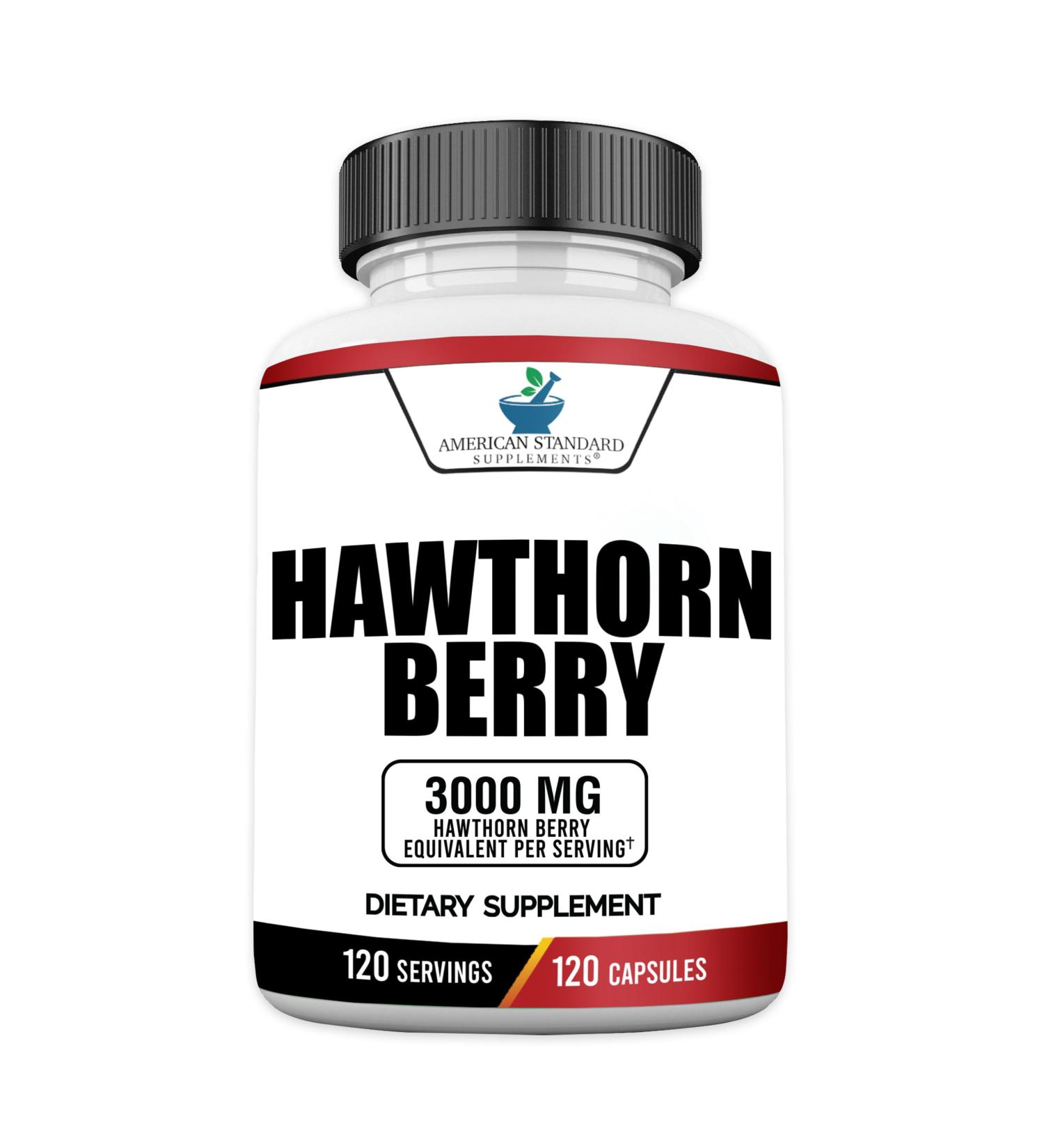Buy Organic Hawthorn Berry 3000mg - Vegan Non-GMO Gluten-Free Supplements | American Standard - 120 Capsules - Buy Online on GoSupps.com
