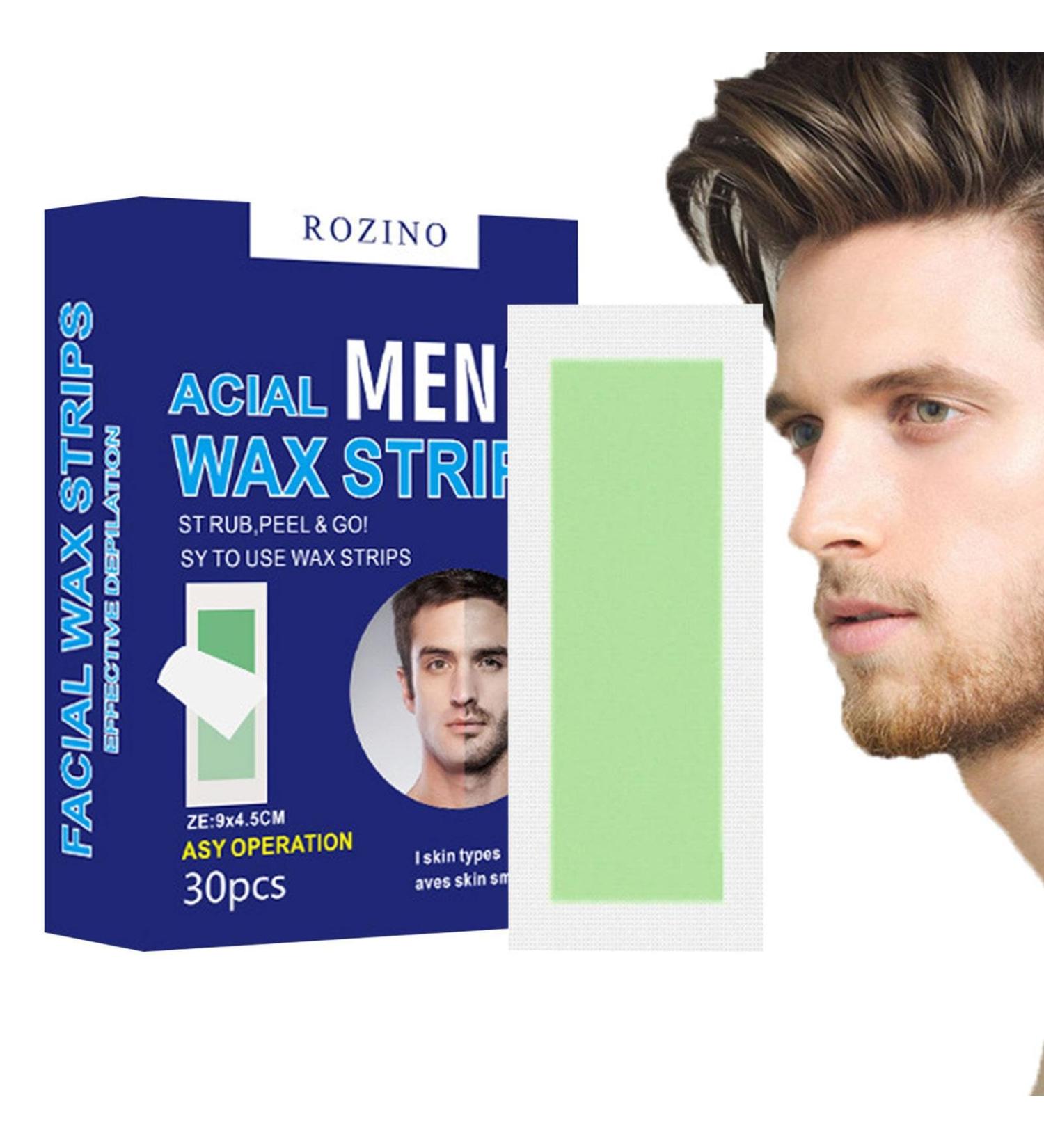 30 Tackable Beeswax Hair Removal Strips - Facial Wax Strips for Men | Effective Ingrown Hair Solution | International Shipping - Buy Online on GoSupps.com