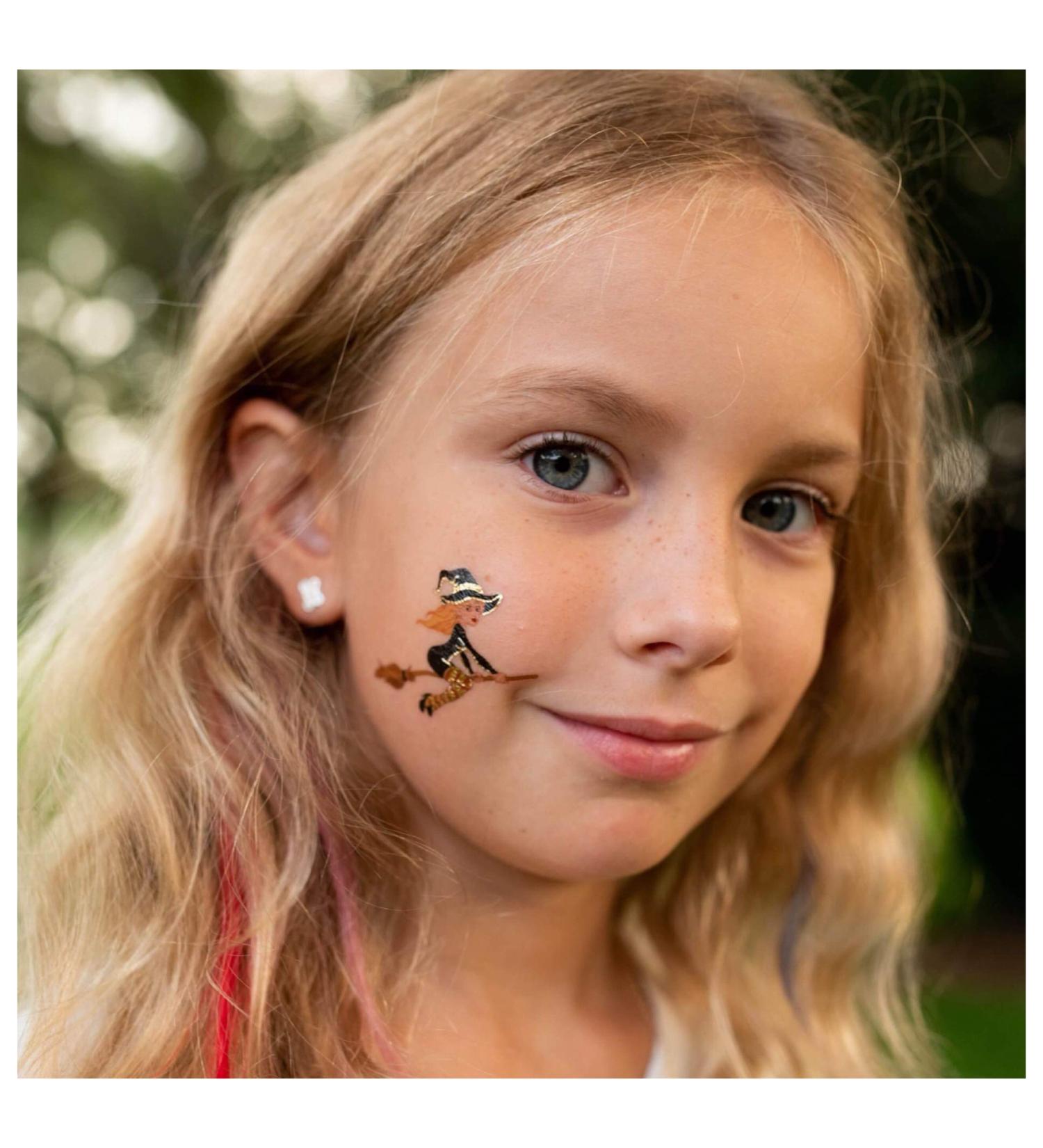 24 Halloween Temporary Tattoos- Jack O Lanterns, Witches, Monsters- Individually Wrapped Metallic Tattoos for Kids - Perfect for Party Favors, Gift Bags, Trick or Treat Prizes - Buy Online on GoSupps.com