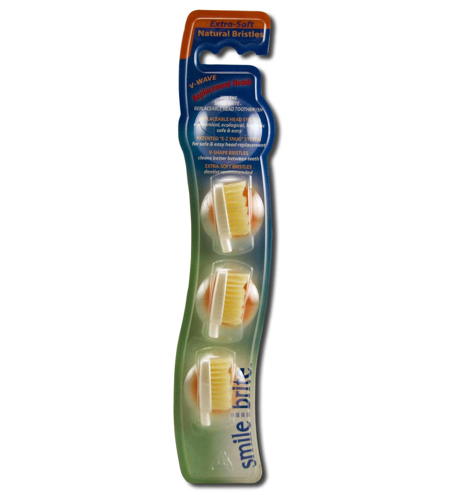 THRBR0013 V-Wave Replacement Heads for Natural Extra Soft Toothbrush 3 Count