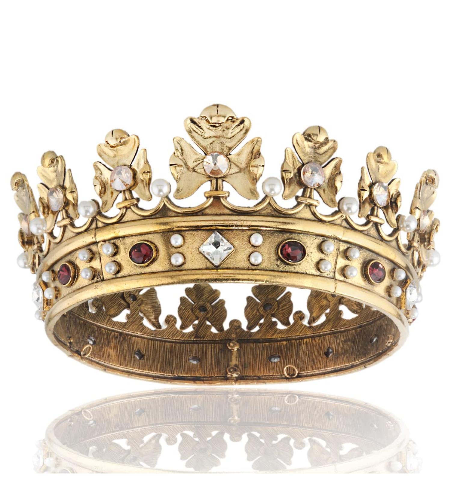 YADIRF Baroque Royal Crown Men's Metal Prince Hair Crown - Dark Gold with Champagne Stone | Birthday, Halloween, Prom & Pageant Hair Accessory - Buy Online on GoSupps.com