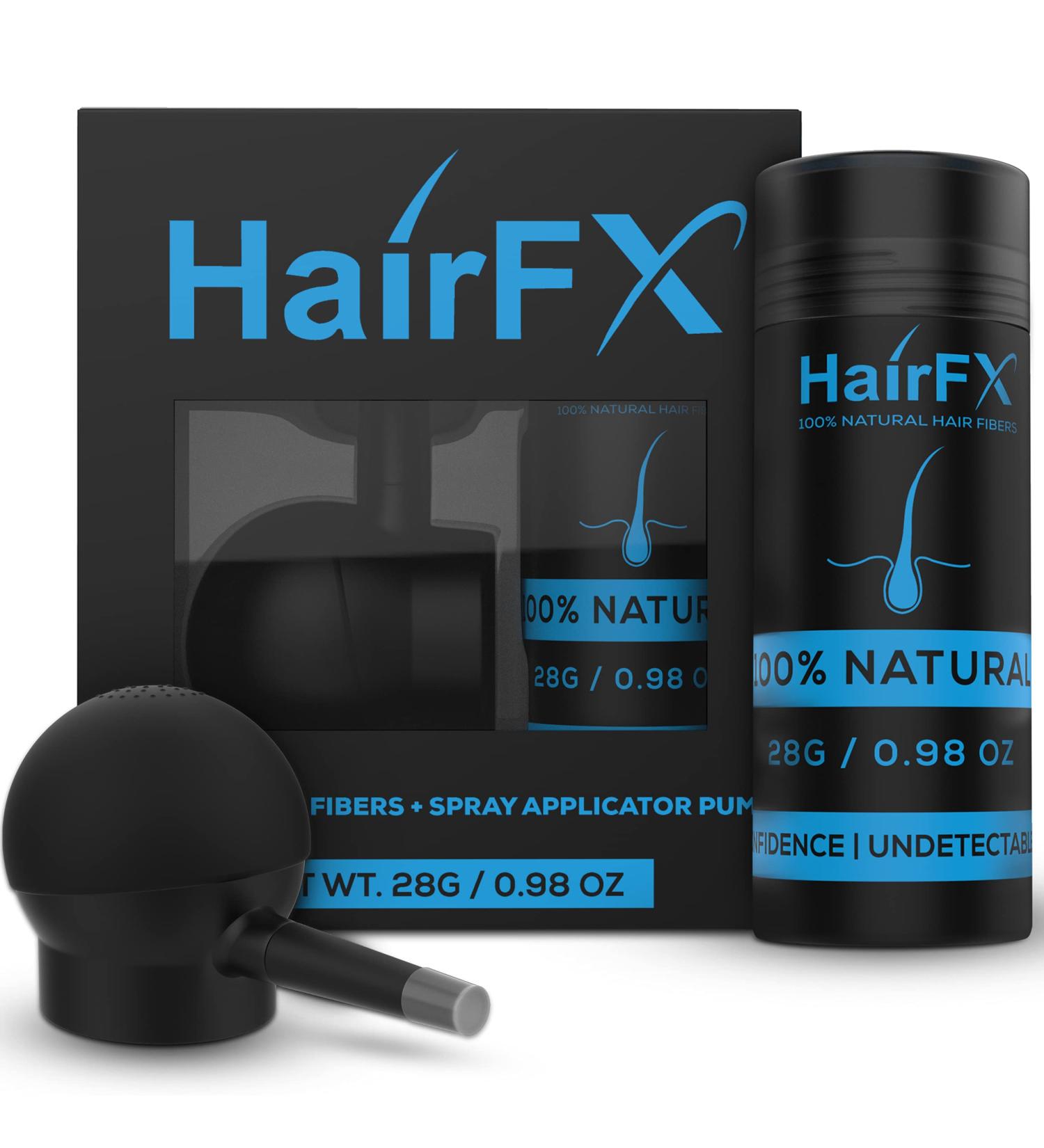 HairFX Hair Perfecting 2-in-1 Kit (DARK BROWN) - Instant Hair Thickening Fibers & Spray Pump for Women & Men - Buy Online on GoSupps.com