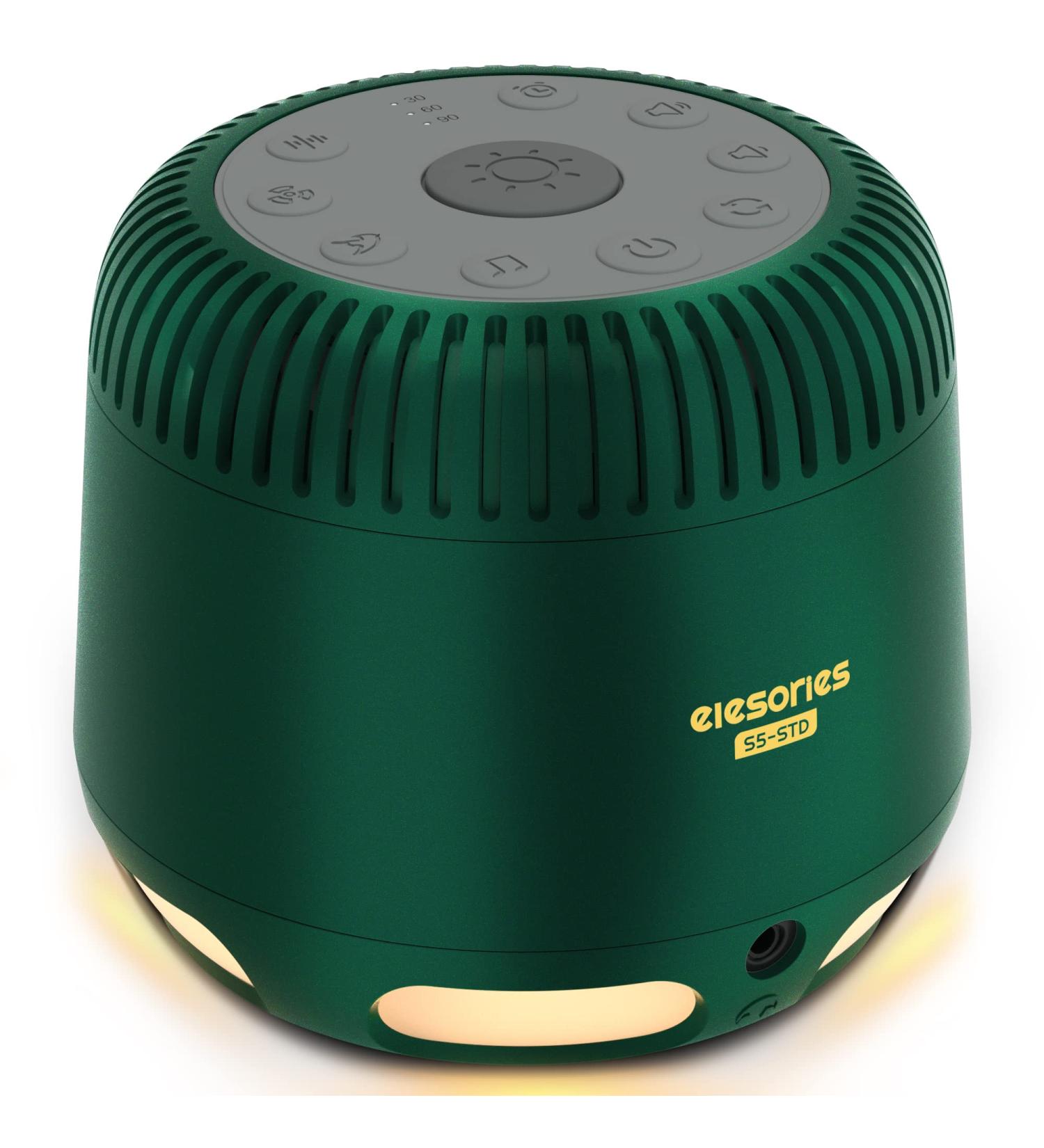 White Noise Sound Machine with Night Light & Speaker - 24 Soothing Sounds for Nursery, Office, Home - Green - Buy Online on GoSupps.com