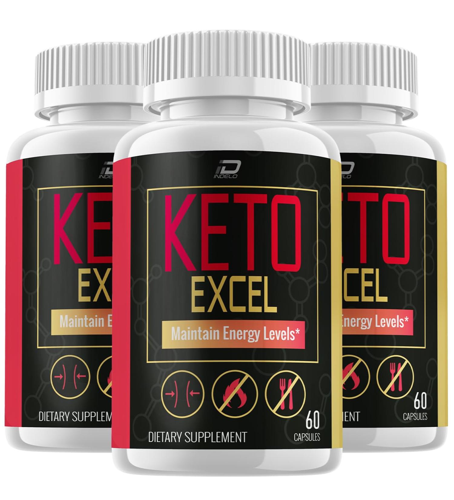 Keto Excel Capsules - Keto Excel Advanced Formula Keto Excel Pills with ACV Excel Keto All-Natural Maximum Strength 800MG Dietary Supplement KetoExcel Pastillas Reviews (3 Pack - 180 Capsules)
