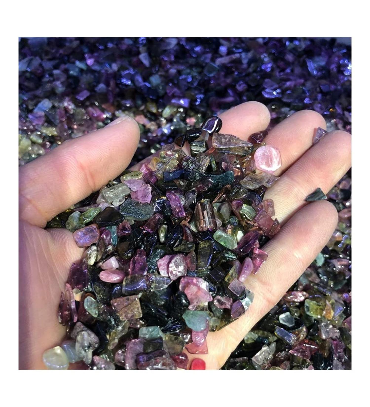 Stone 100g Natural Green Crystal Gravel Stone and Amethyst Crystal Quartz Tumbled Stone Mixture Balance Gemstone Decoration ERTEYIN - Buy Online on GoSupps.com