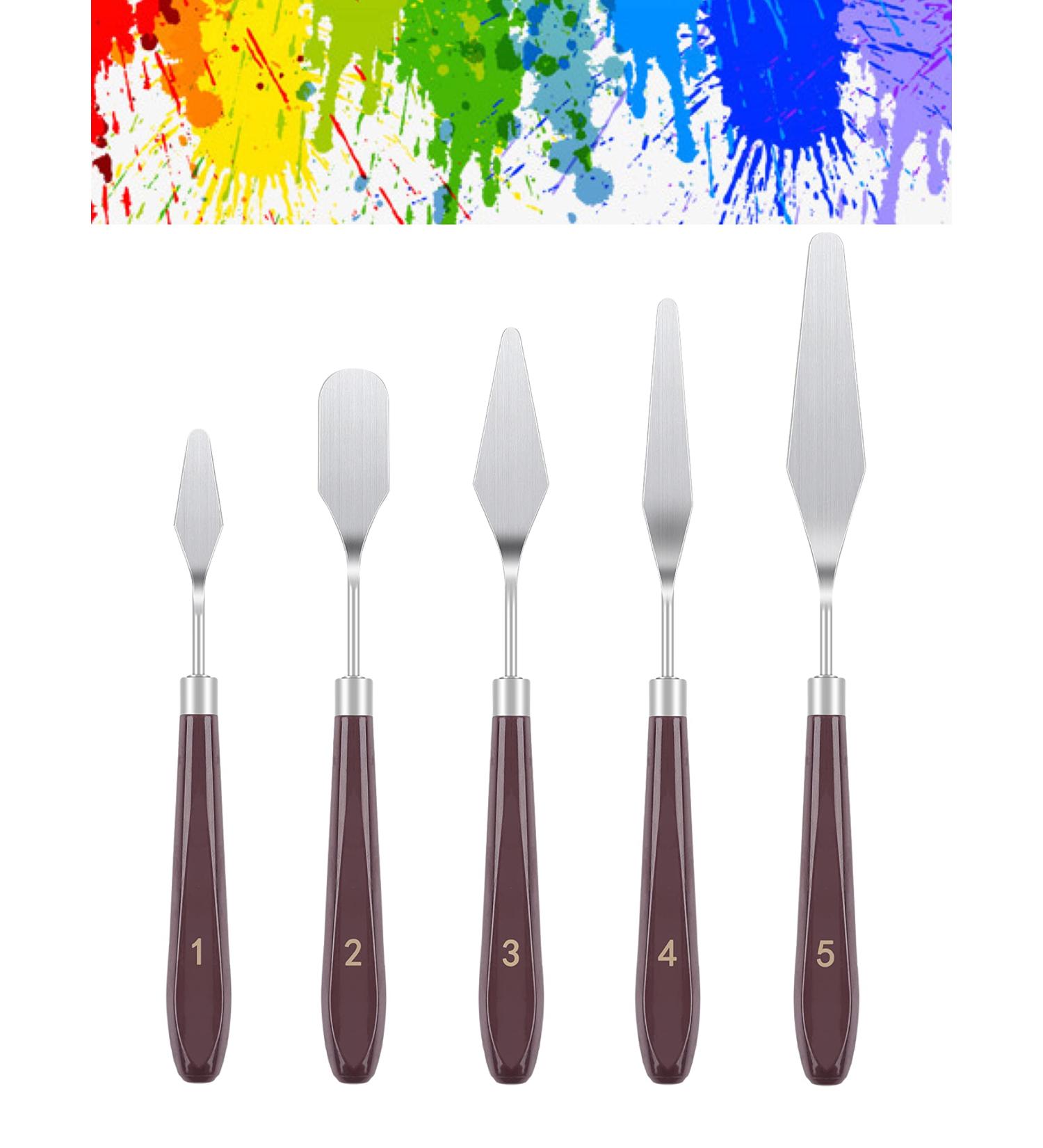5PCS Stainless Steel Painting Knives Set for Oil, Acrylic Canvas Mixing - Buy Online on GoSupps.com