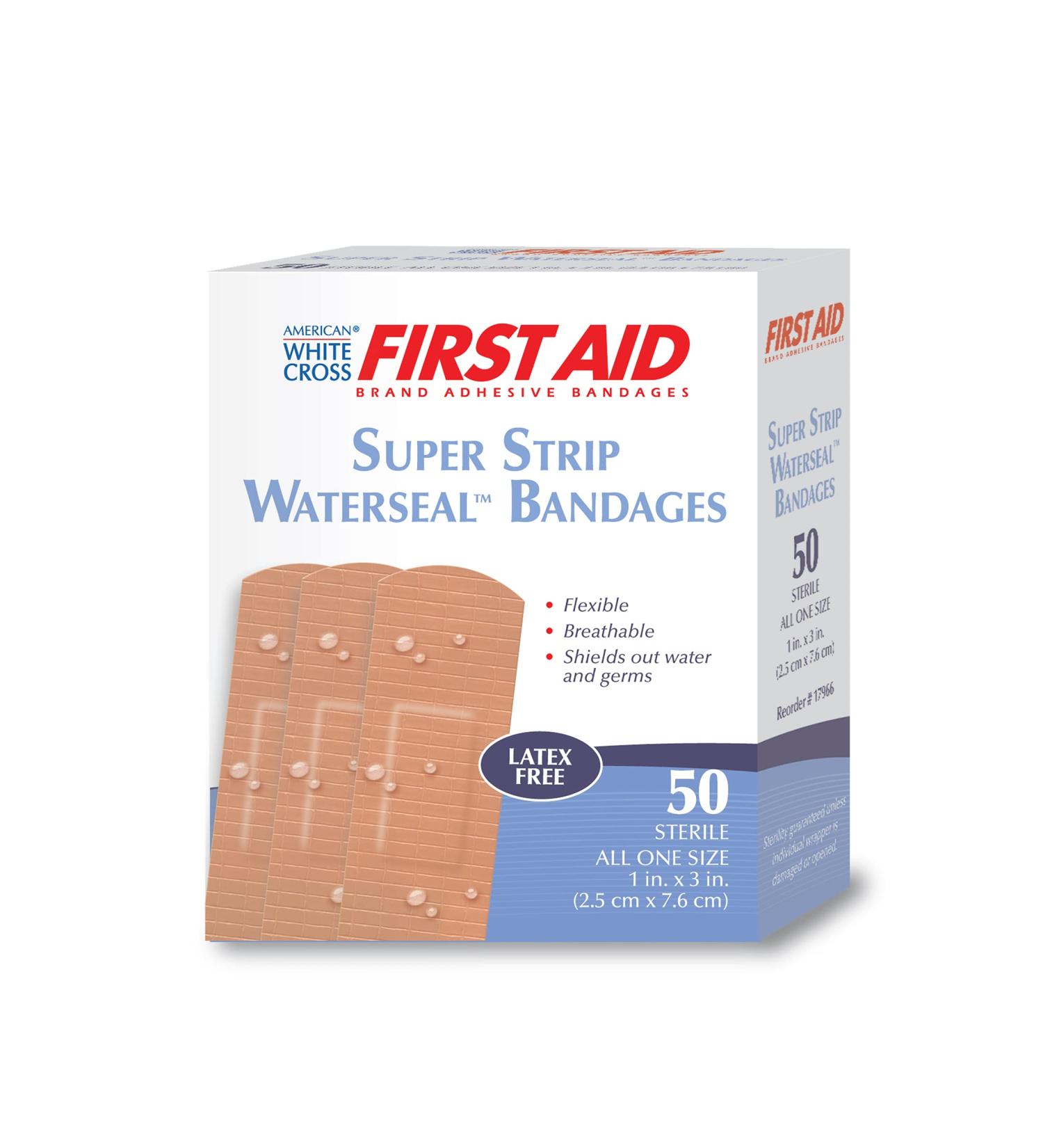 17966 Waterseal Adhesive Strips Sterile Tan 1" Width 3" Length Pack of 1200
