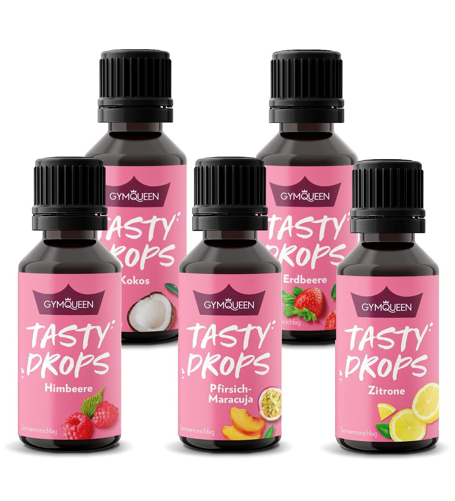 Buy Gymqueen Tasty Drops 5x30ml - Calorie-Free Sugar-Free Flavor Enhancers | Summer Fruit Mix - Buy Online on GoSupps.com
