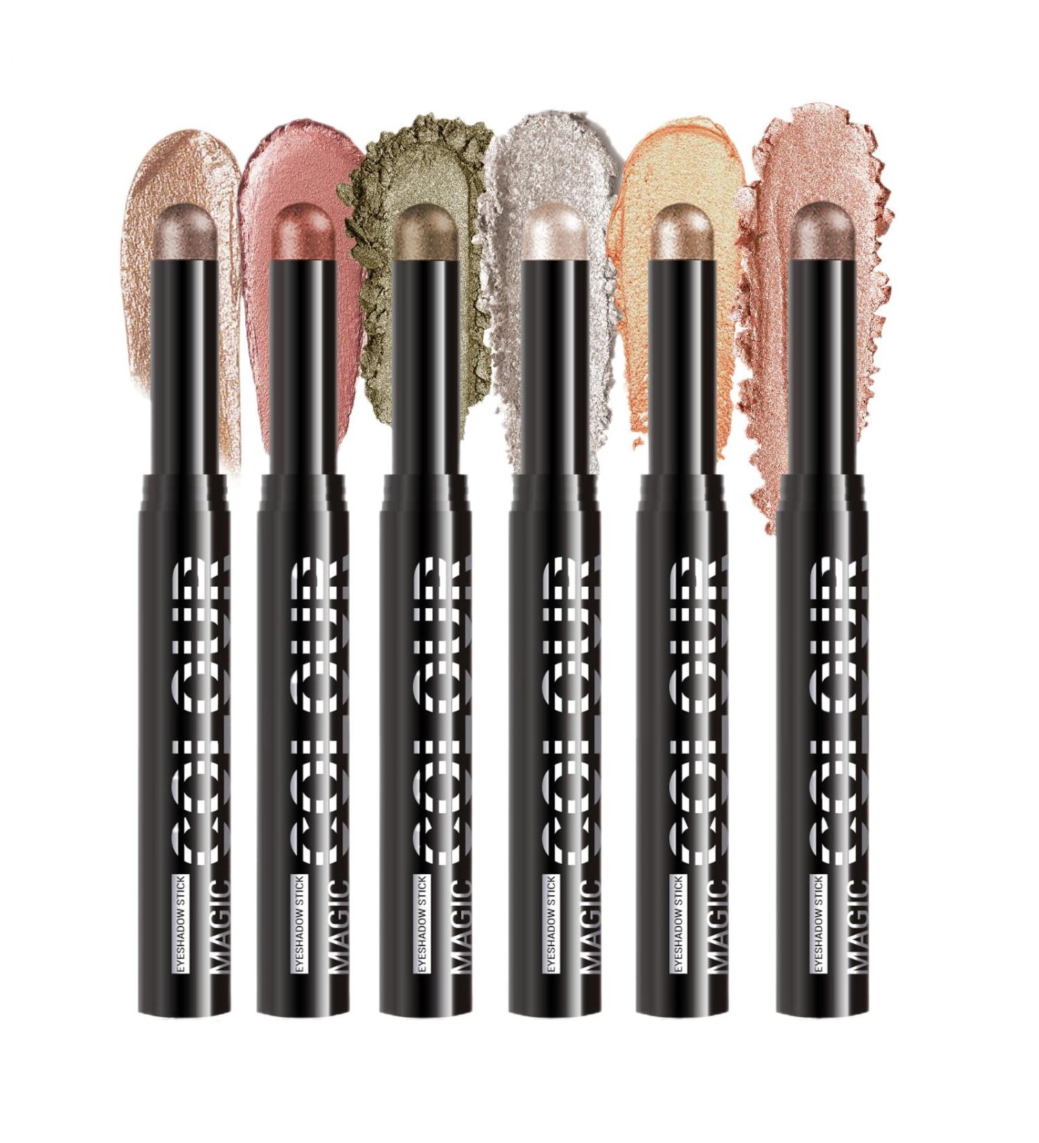Creamy Eye Shadow Stick - 6 in 1 Eyeshadow Pen - Multi-Use Matte & Shiny Makeup Pencil Eye Base - Intense Day and Evening Look - Buy Online on GoSupps.com