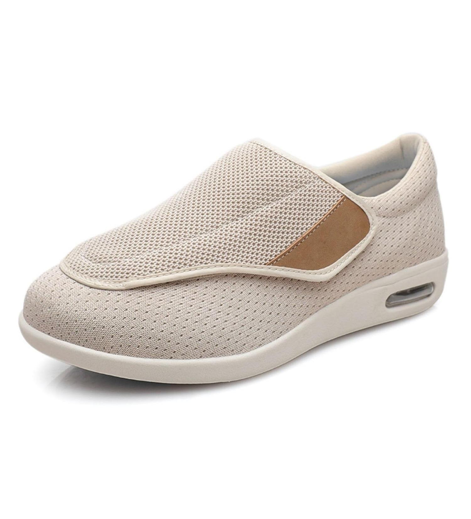 Women's Diabetic Shoes for Elderly - Comfortable Orthopedic Edema Sneakers for Swollen Feet | Lightweight Breathable Walking Shoes for Bunions & Arthritis - Size 11 Beige - Buy Online on GoSupps.com