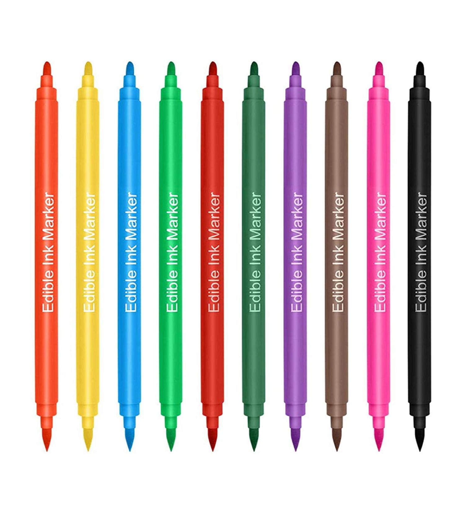 Food Coloring Marker Pens Kits Edible MarkersHook Drawing Pens Sided Food Grade Pens Gourmet Writers for Decorating Fondant Cakes Cookies Frosting Marshmallows Easter Eggs/l - Buy Online on GoSupps.com